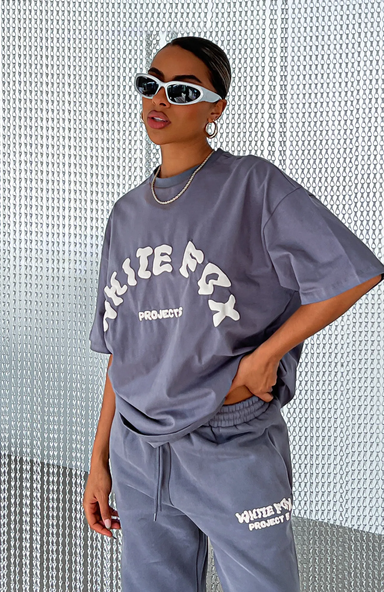 White Fox Boutique Project 5 Oversized Tee Volcanic grey Store