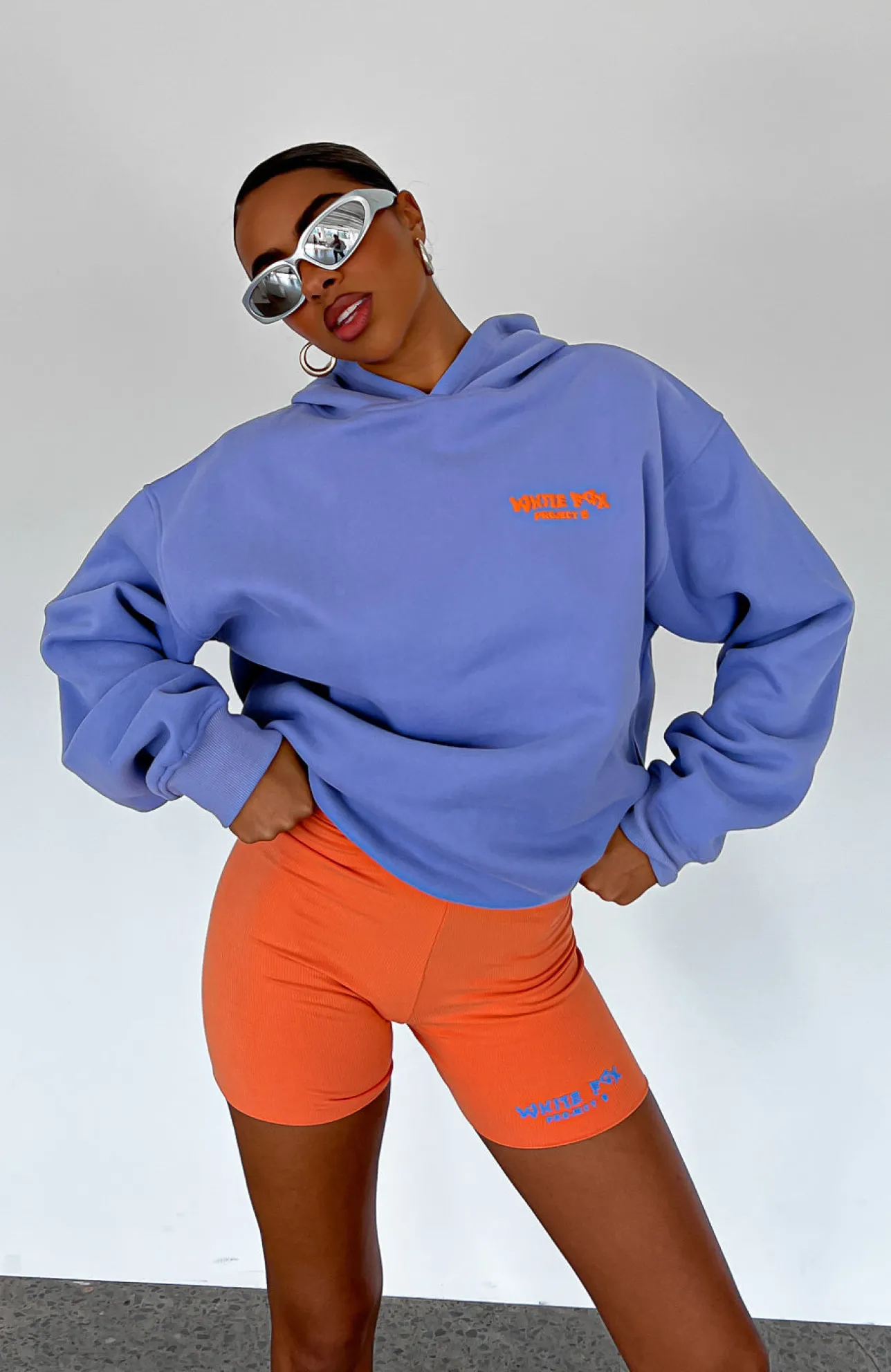 White Fox Boutique Project 5 Ribbed Bike Shorts Papaya orange Discount