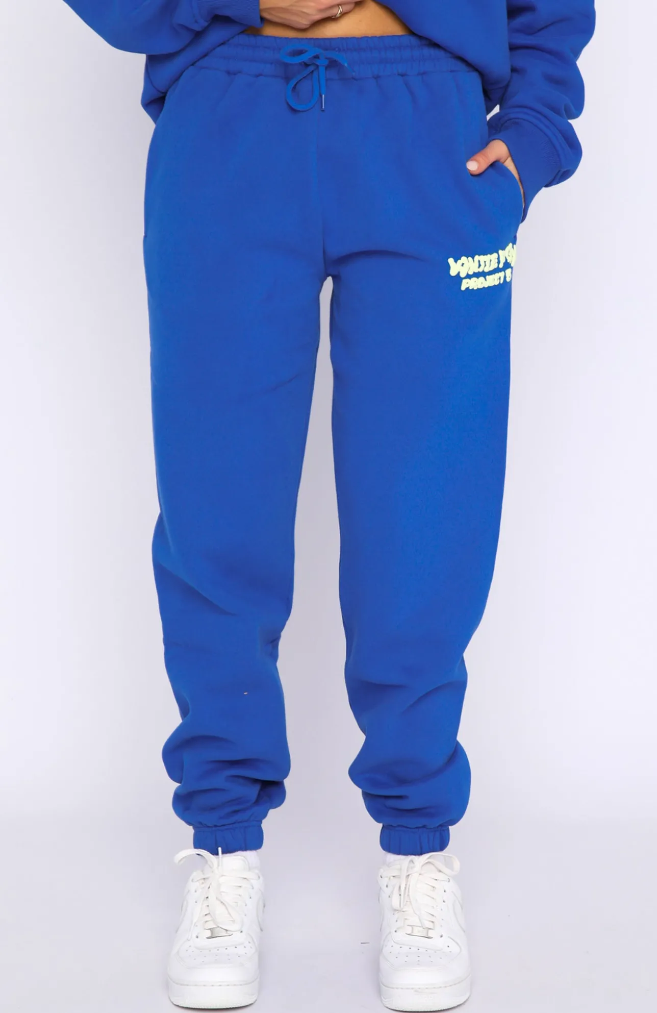 White Fox Boutique Project 5 Sweatpants Cobalt blue Discount