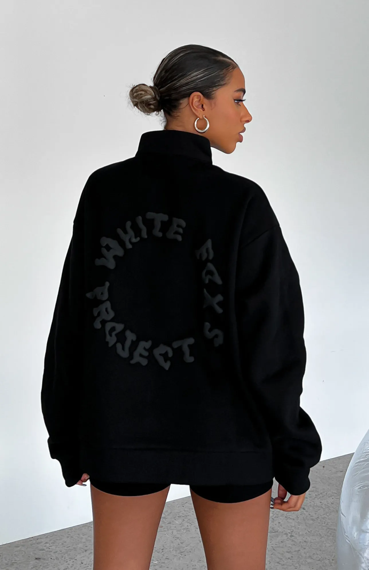 White Fox Boutique Project 5 Zip Front Sweater Ink black Clearance