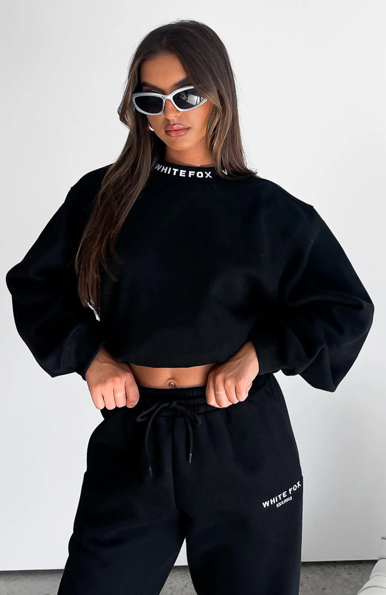 White Fox Boutique Put It On Repeat Oversized Sweater black Store