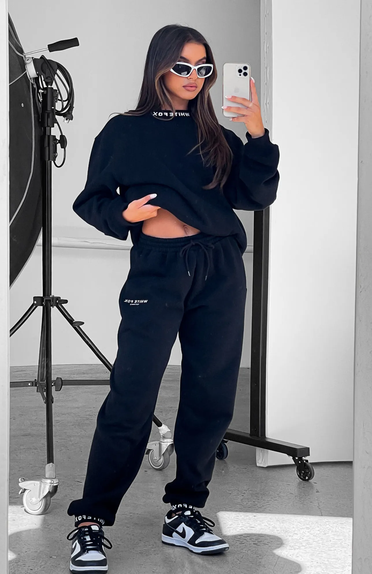 White Fox Boutique Put It On Repeat Sweatpants black Shop