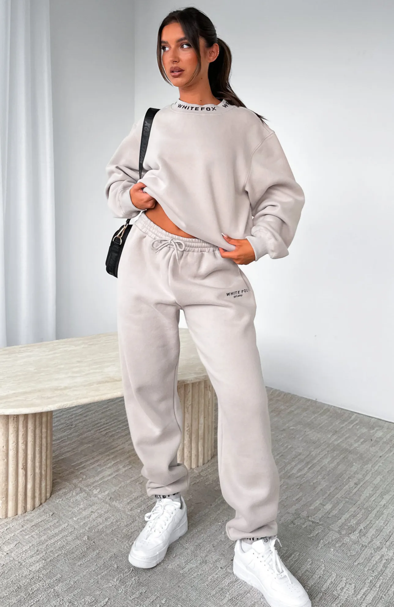 White Fox Boutique Put It On Repeat Sweatpants Lunar grey Clearance