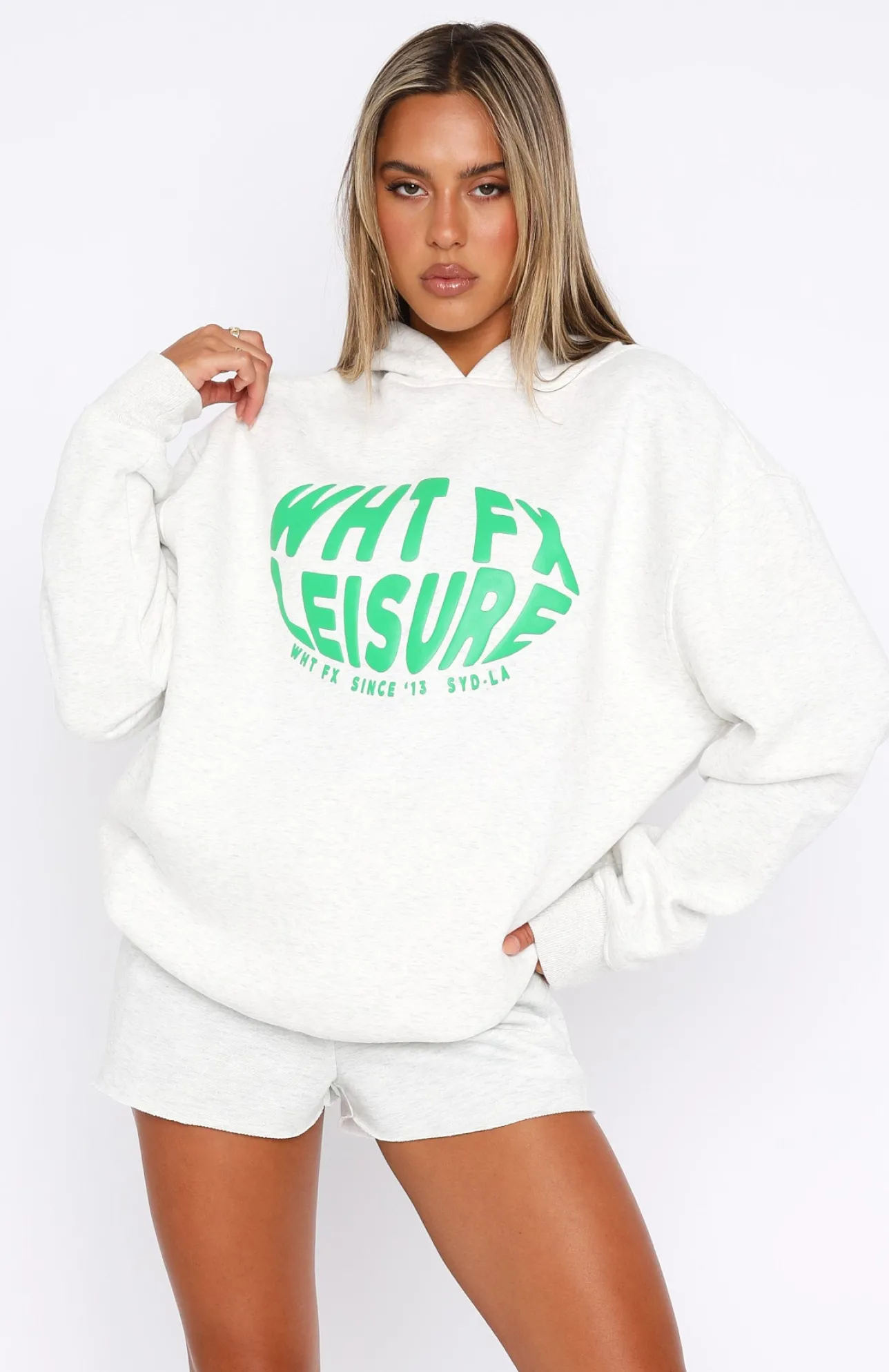 White Fox Boutique Raise The Bar Oversized Hoodie Marle grey Best Sale