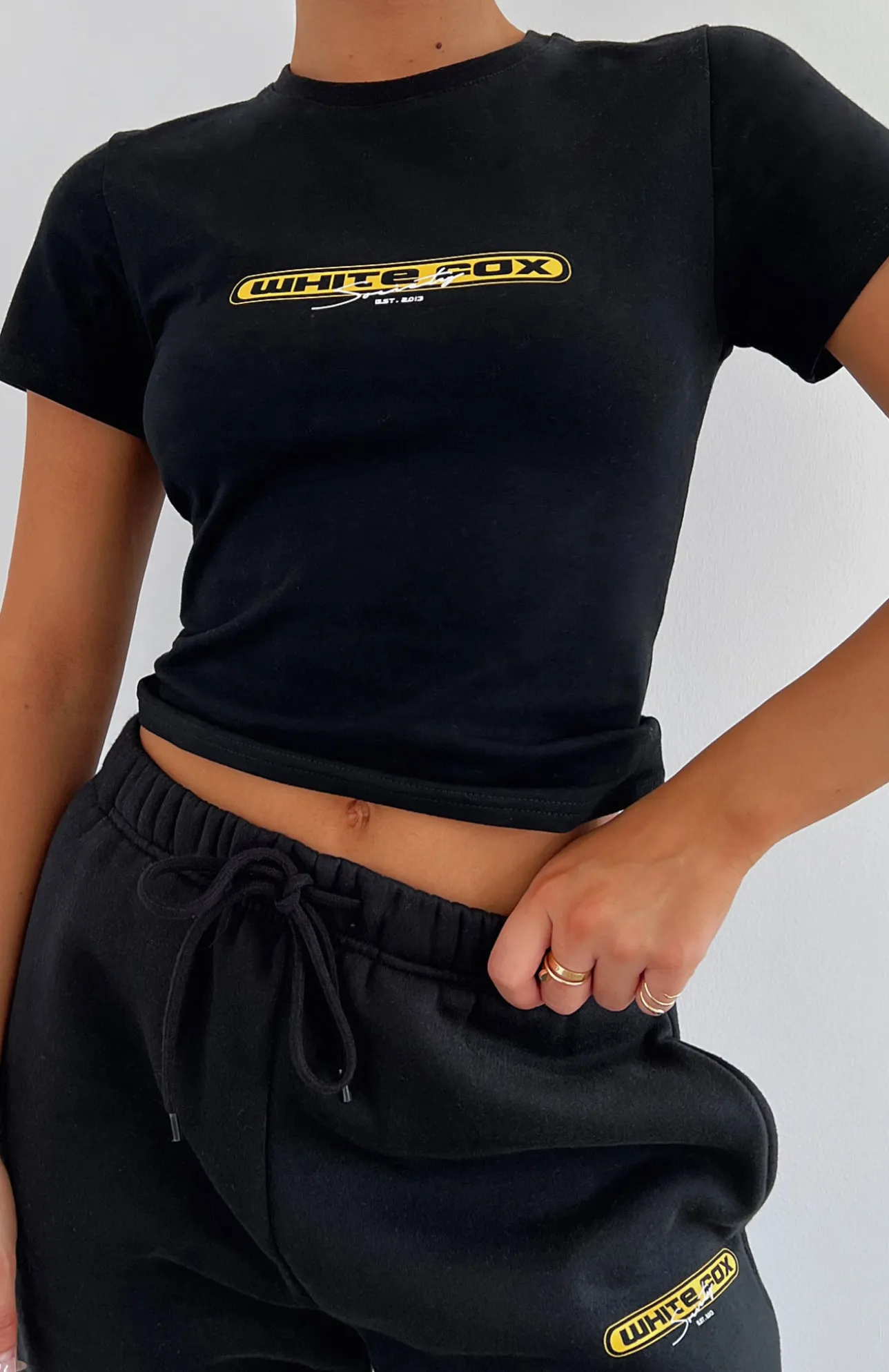 White Fox Boutique Raw Moments Cropped Tee black Best