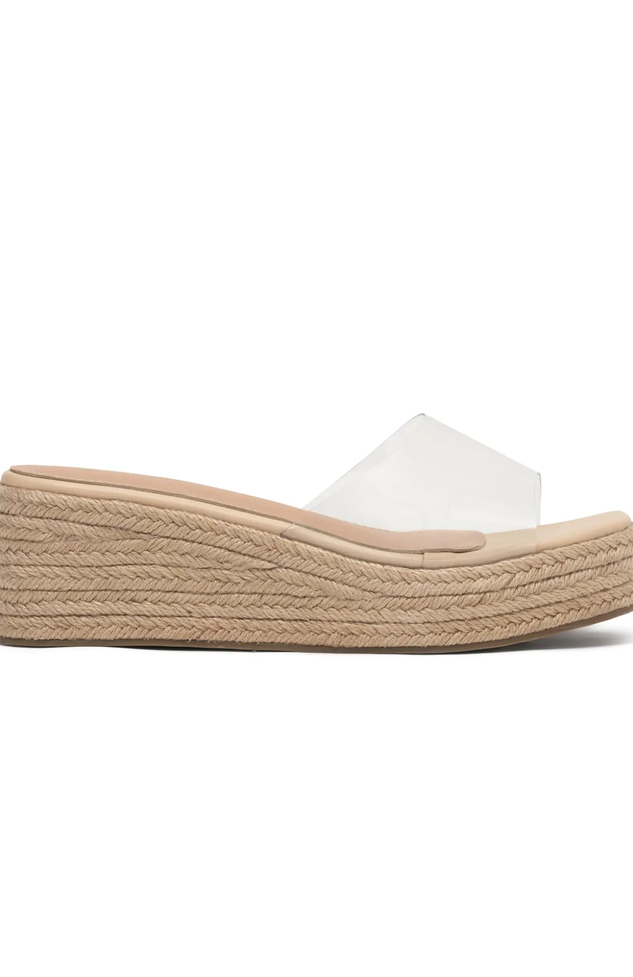 White Fox Boutique Rayna Platform Slides Natural Woven nude Flash Sale
