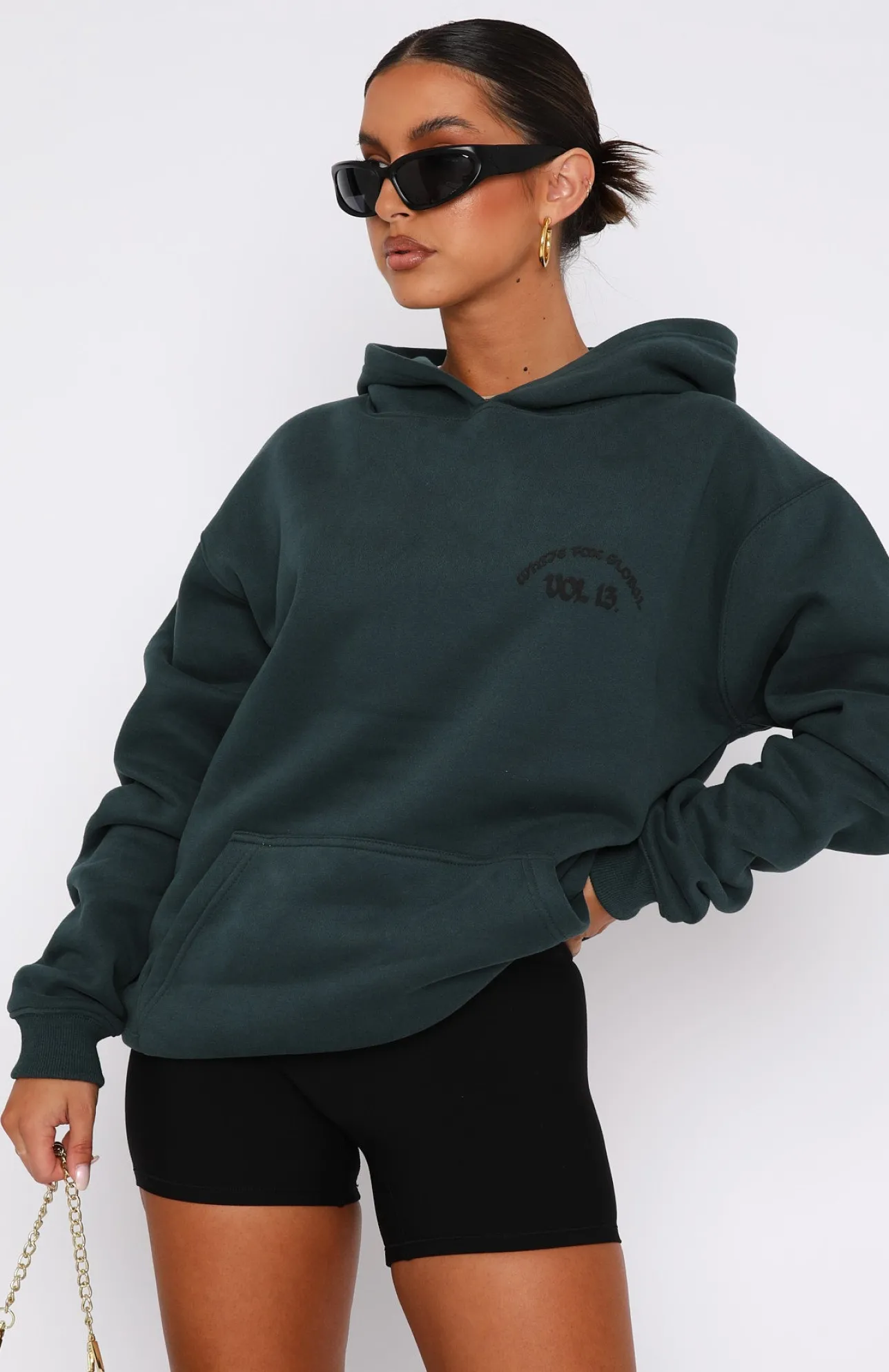 White Fox Boutique Reaching New Levels Hoodie Teal green Online