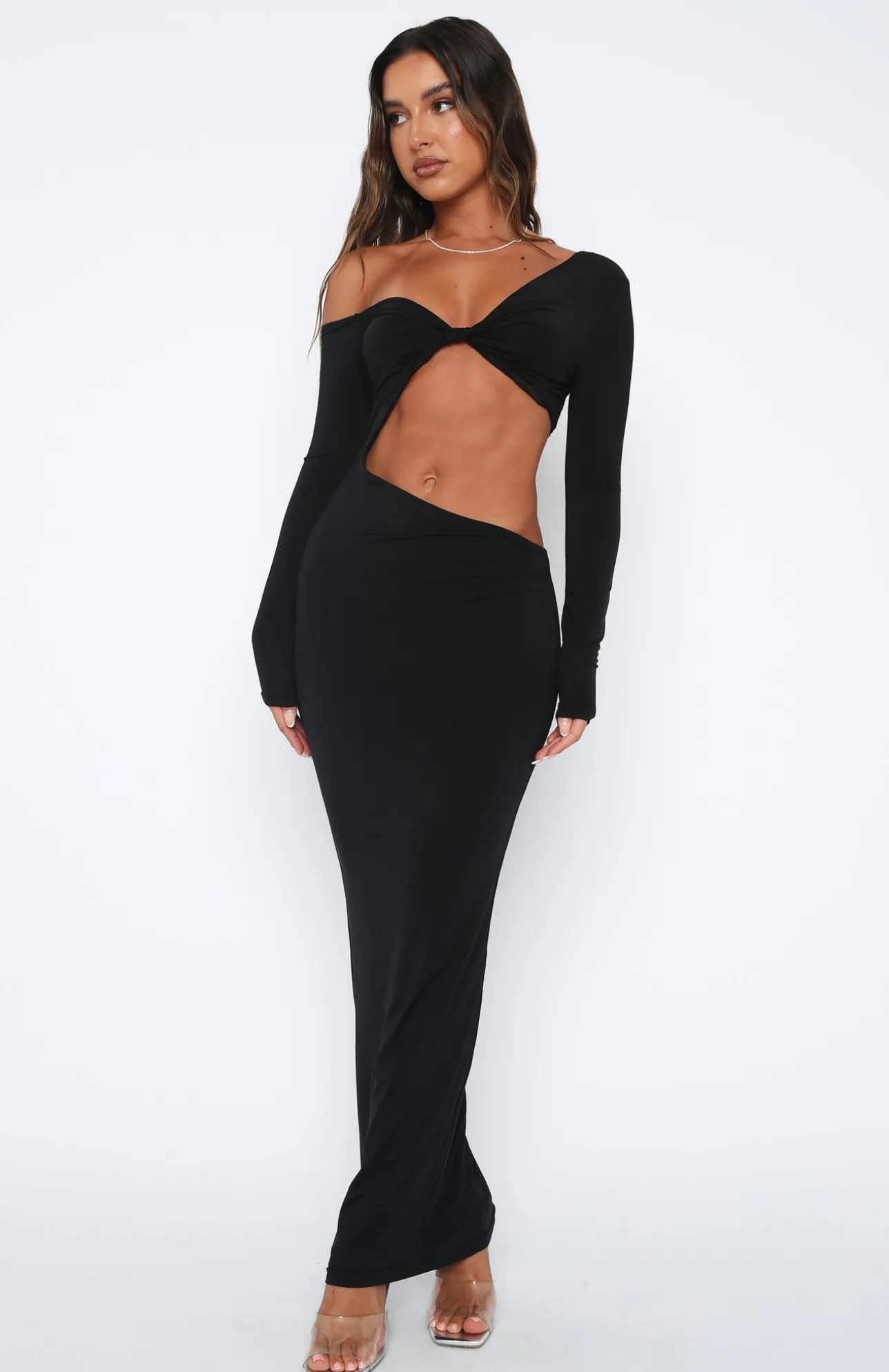 White Fox Boutique Revenge Maxi Dress black Cheap