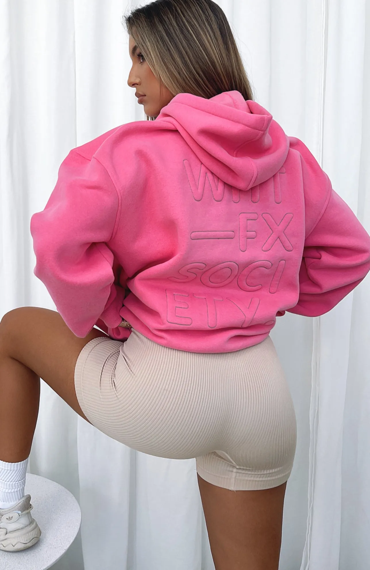 White Fox Boutique Right On The Line Hoodie pink Fashion
