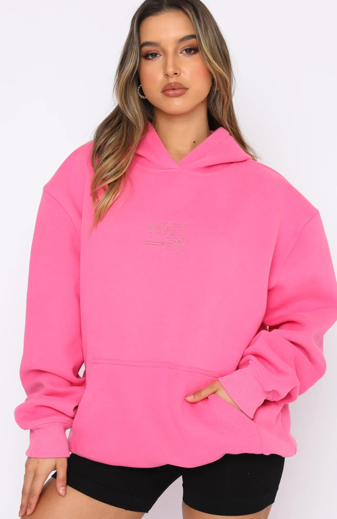 White Fox Boutique Right On The Line Hoodie pink Fashion