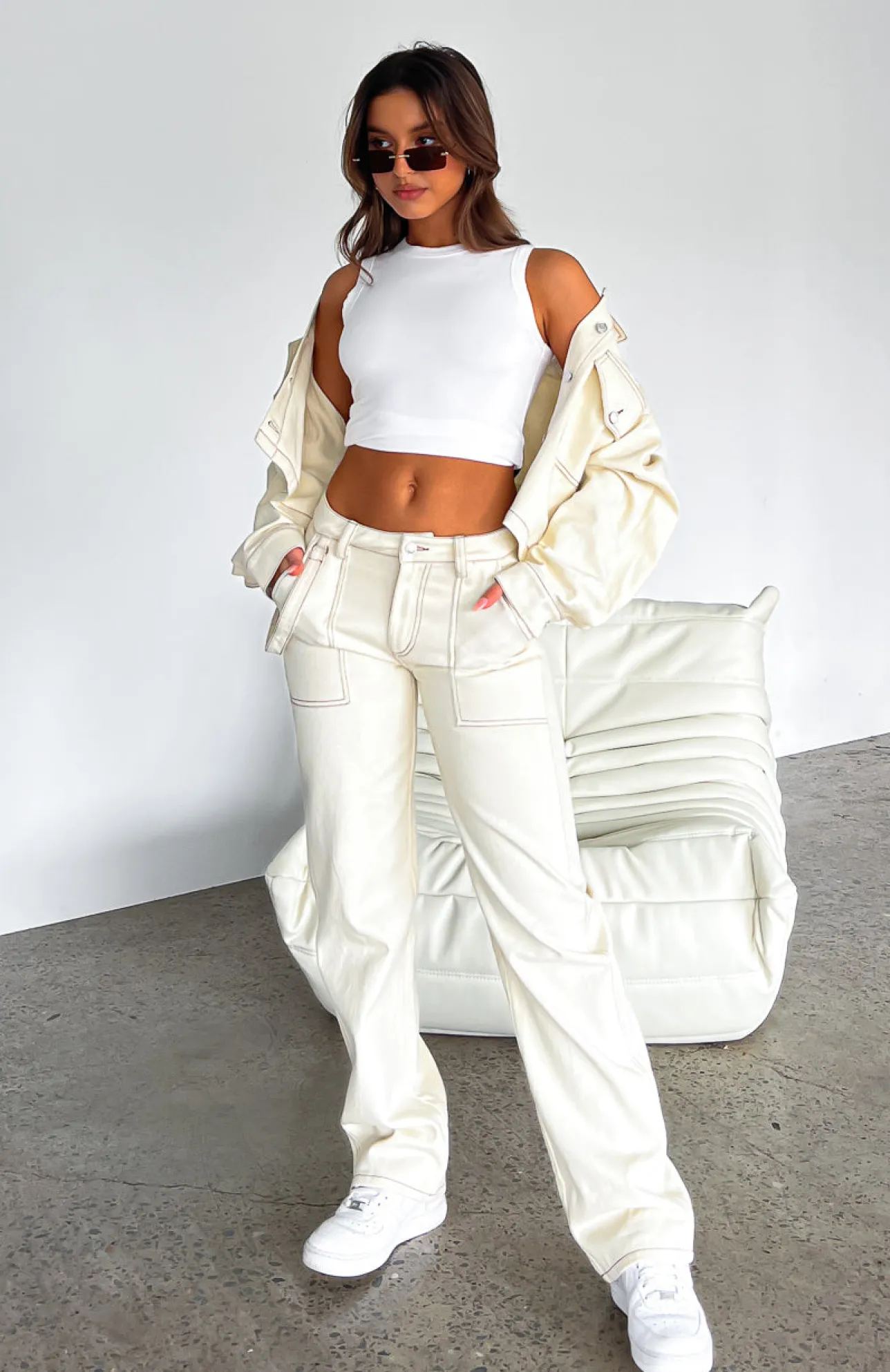 White Fox Boutique Right Way Pants Off White nude Store