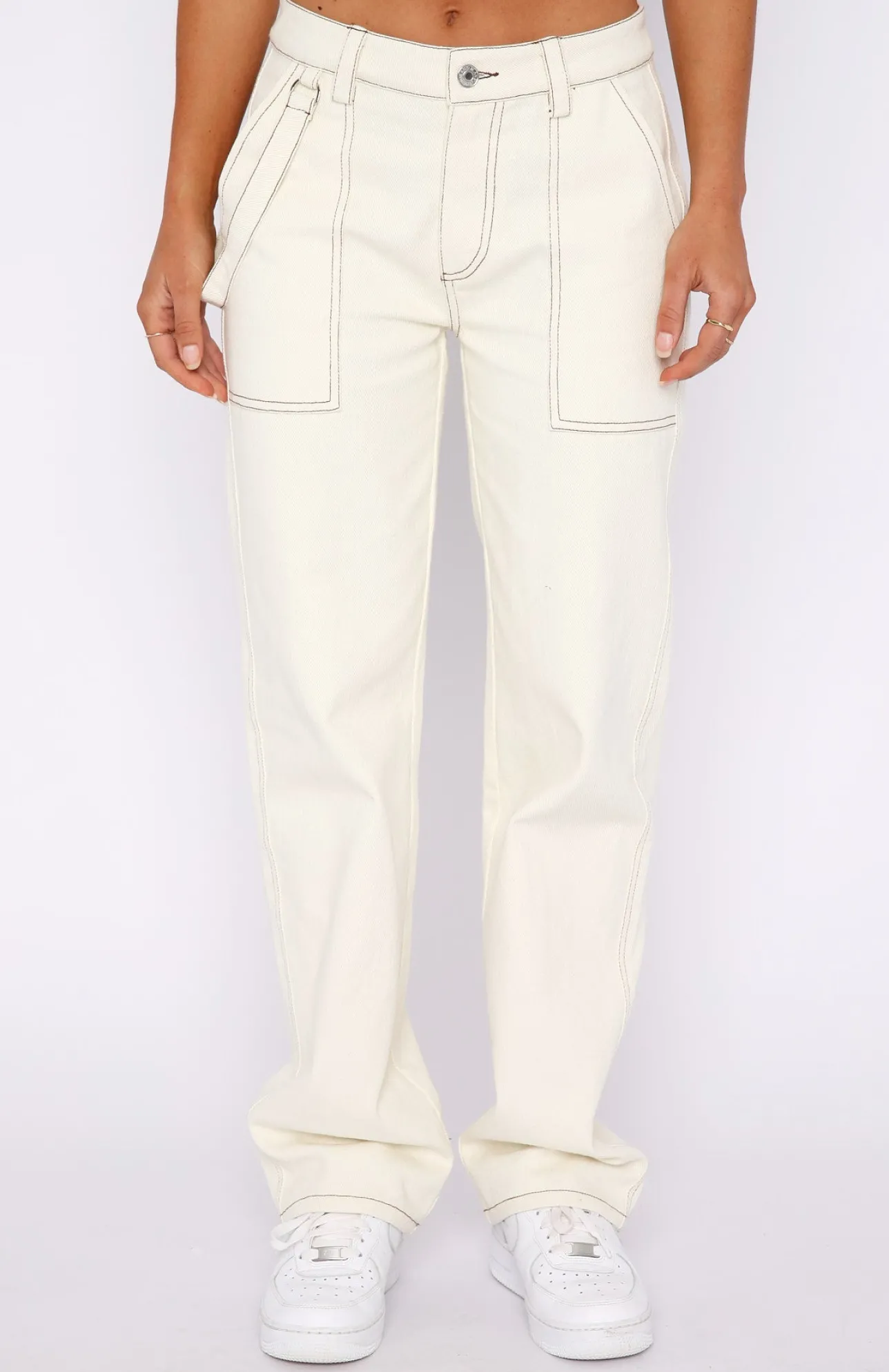 White Fox Boutique Right Way Pants Off White nude Store
