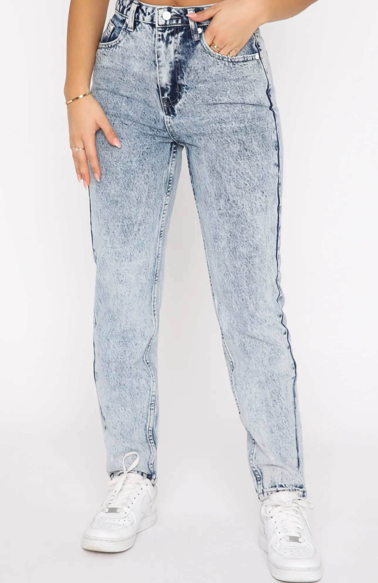 White Fox Boutique Rock Your Body Boyfriend Jeans Mid blue Outlet