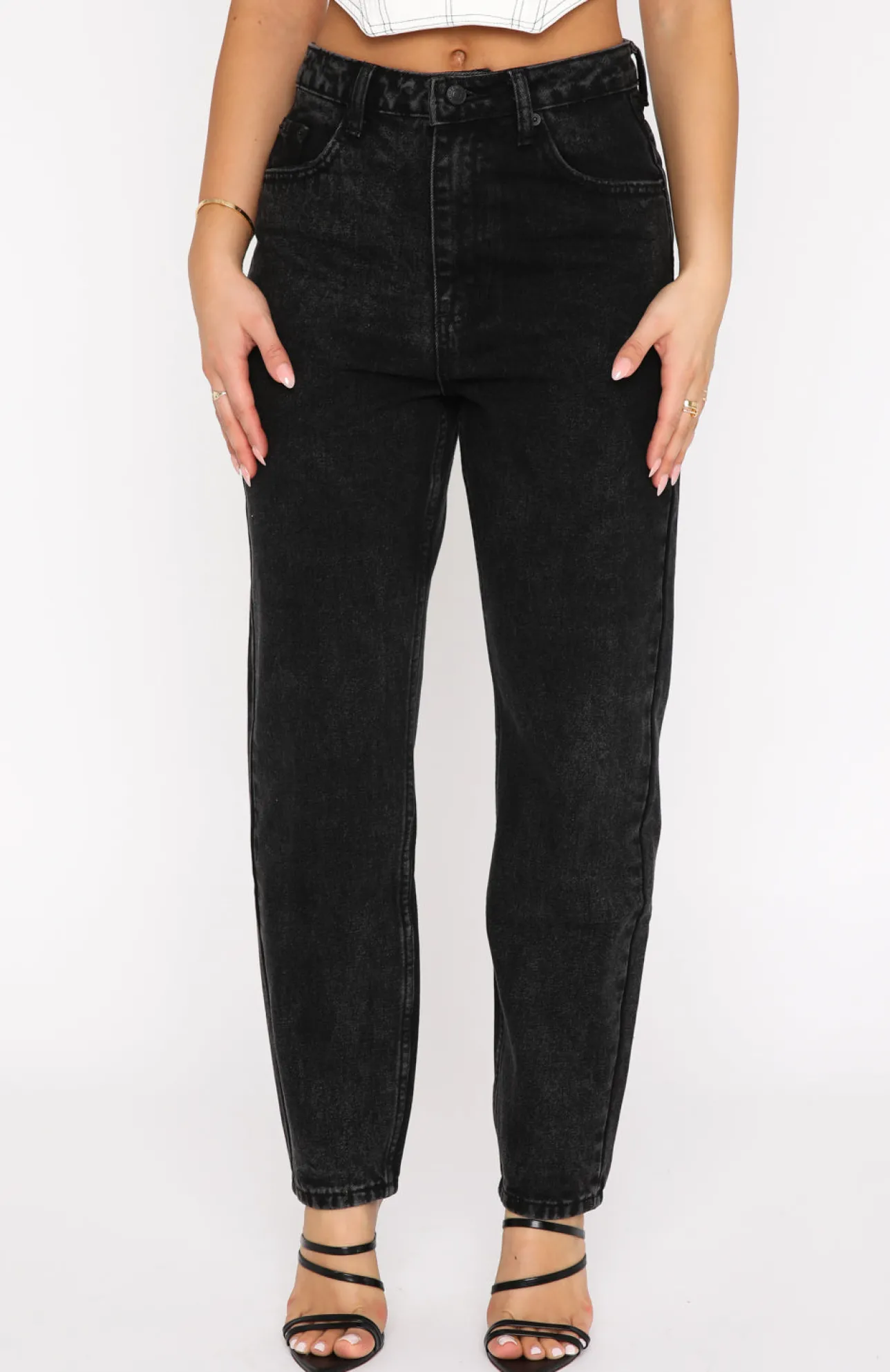 White Fox Boutique Rock Your Body Boyfriend Jeans Vintage black Cheap