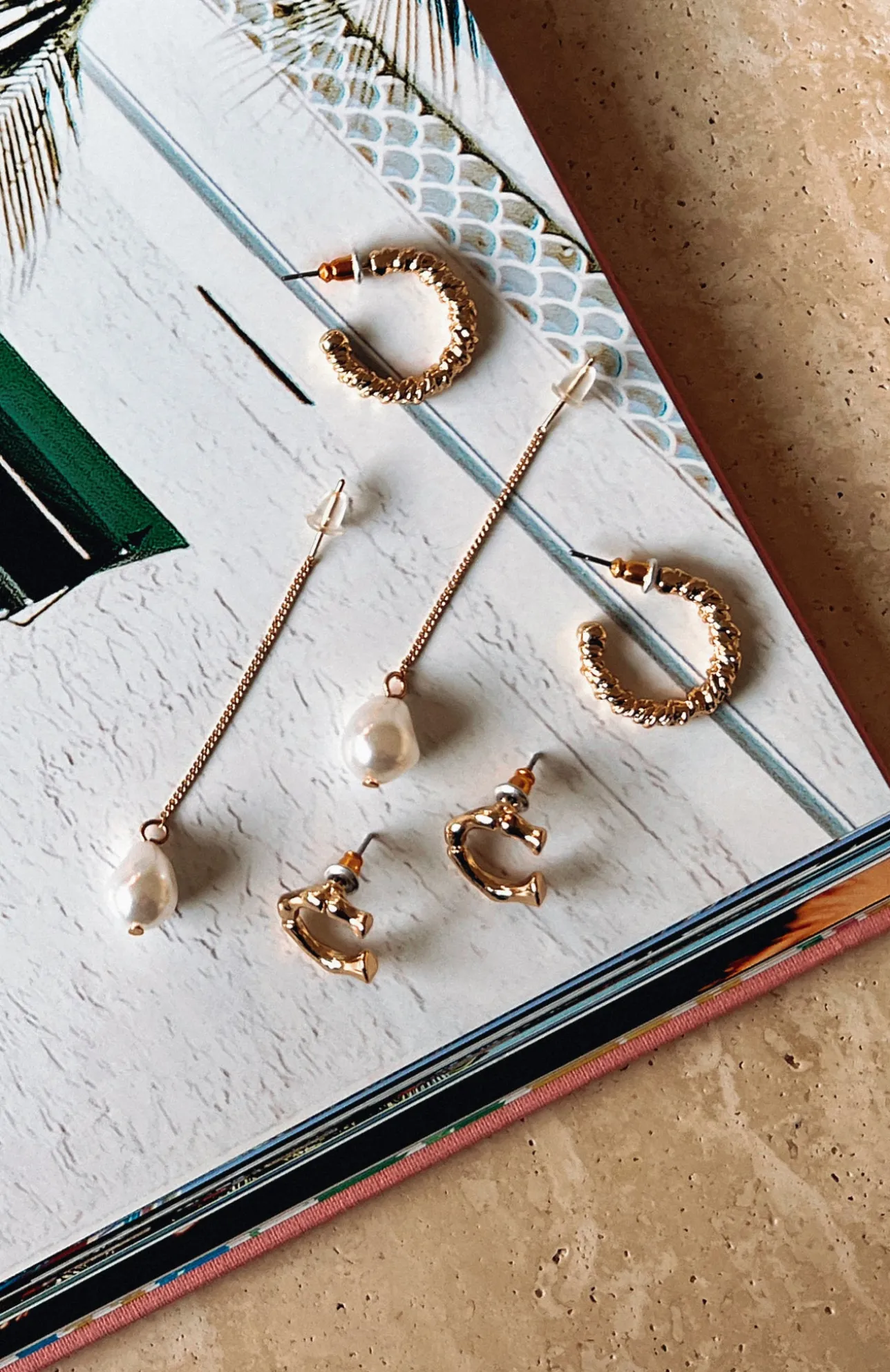 White Fox Boutique Romi Earring Set gold Cheap