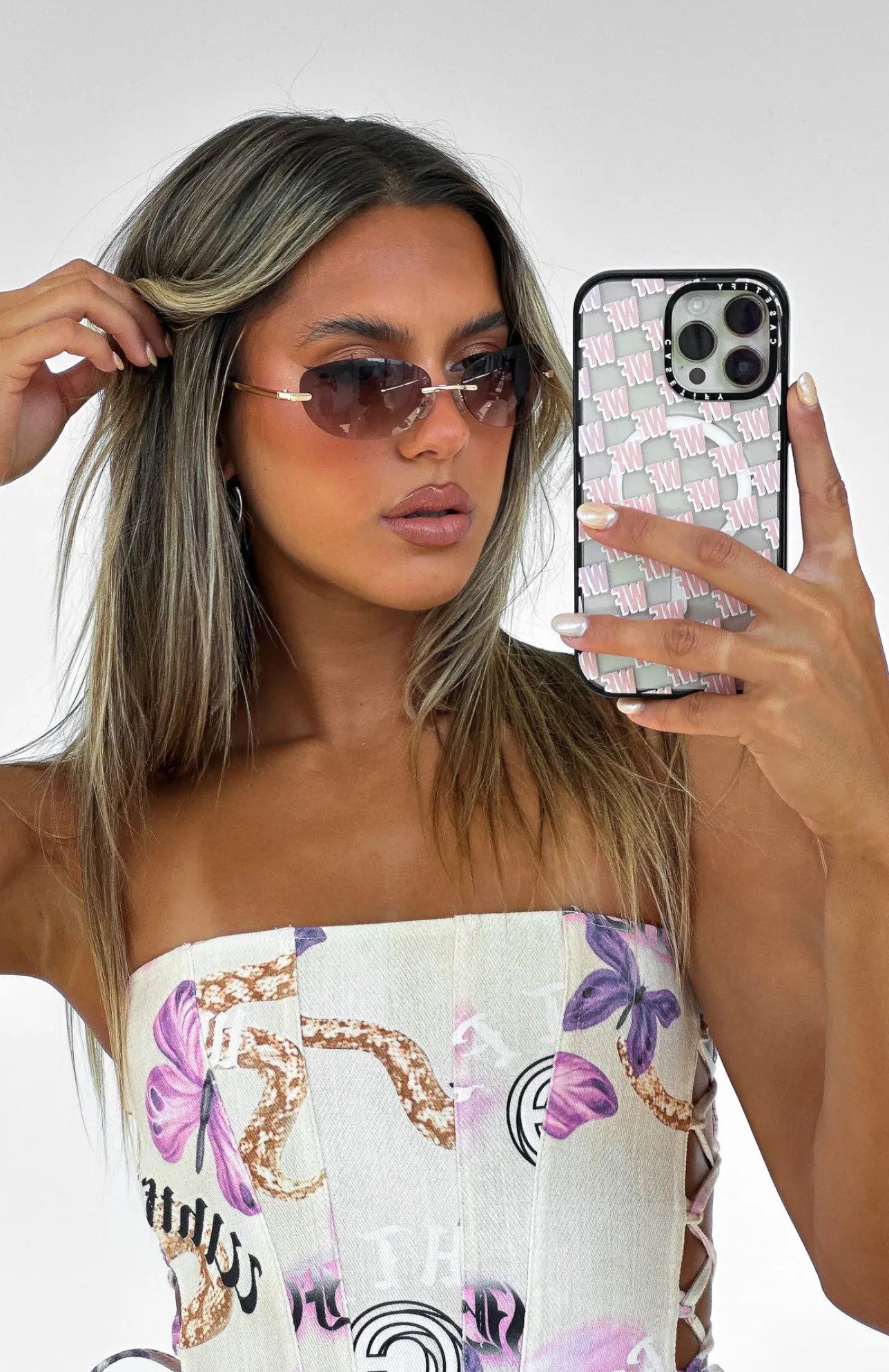 White Fox Boutique Sarah Sunglasses Gold/Chocolate Fade brown Cheap