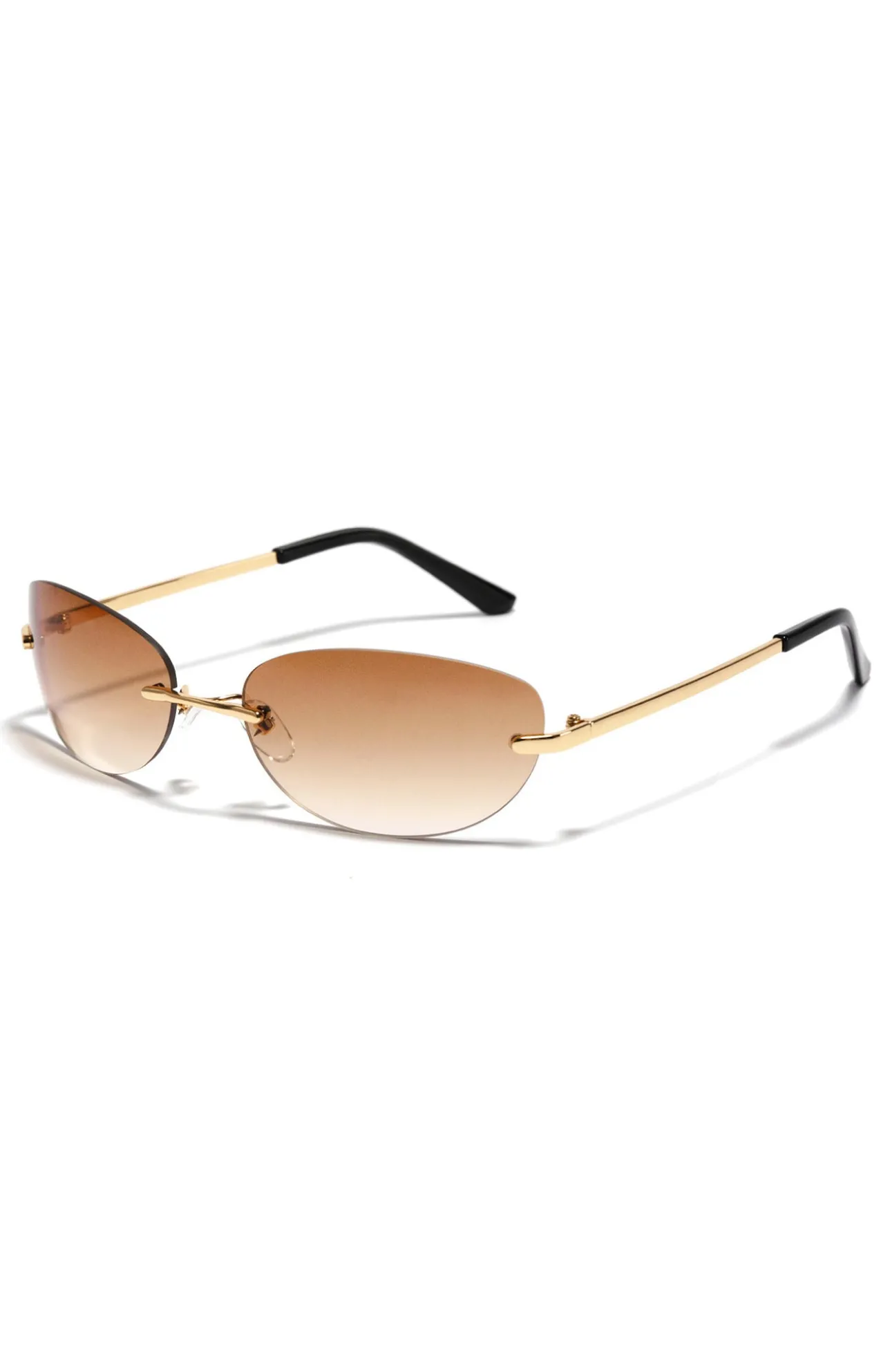 White Fox Boutique Sarah Sunglasses Gold/Chocolate Fade brown Cheap