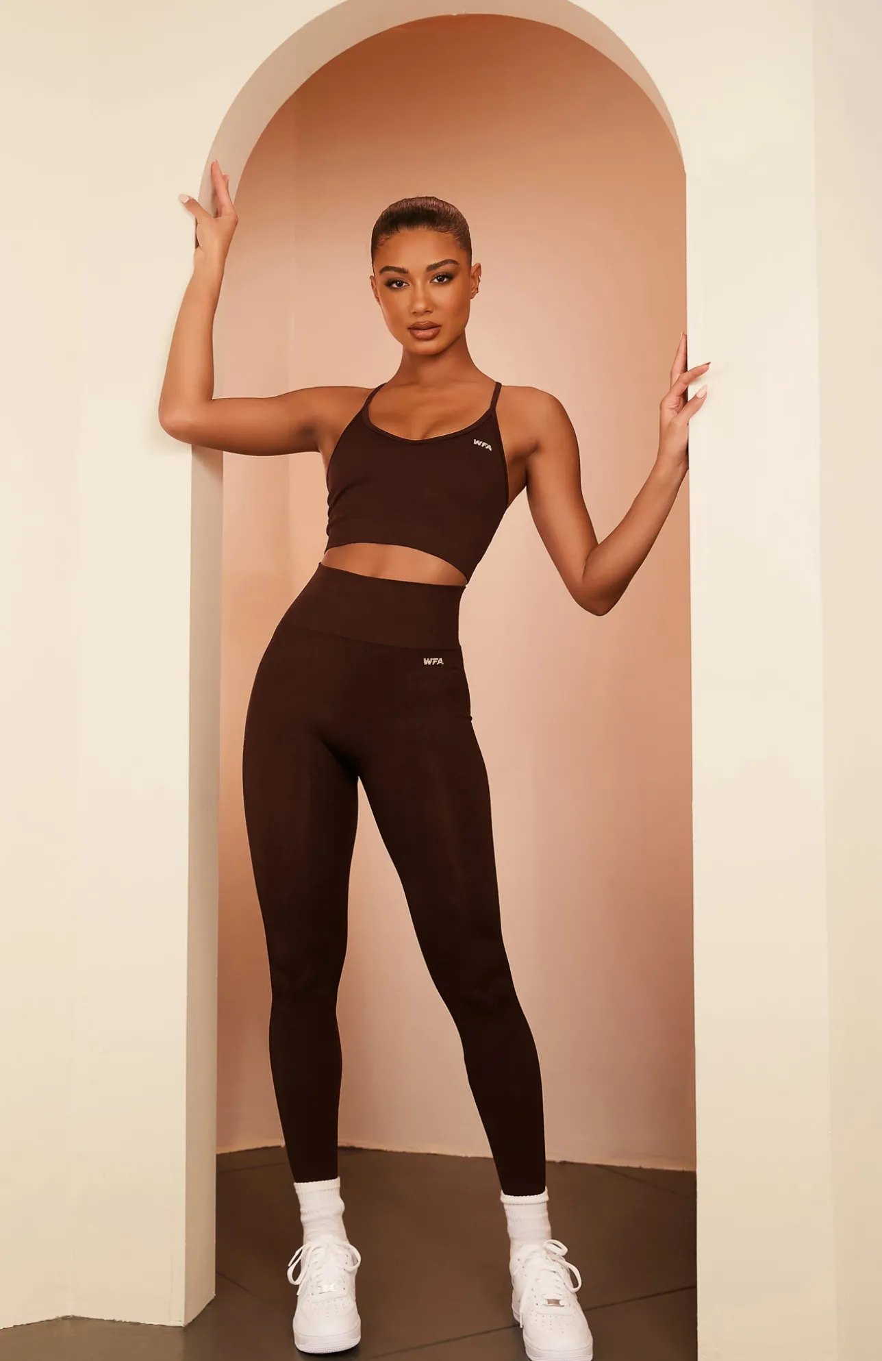White Fox Boutique Seamless High Waisted Leggings Chocolate brown Outlet