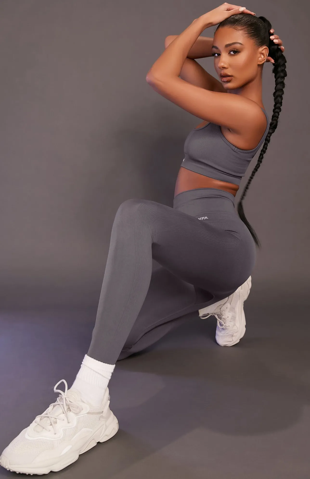 White Fox Boutique Seamless High Waisted Leggings Shadow grey Cheap