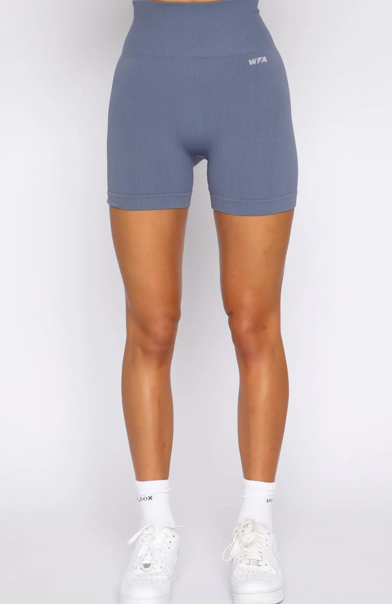 White Fox Boutique Seamless High Waisted Shorts Steel blue Sale