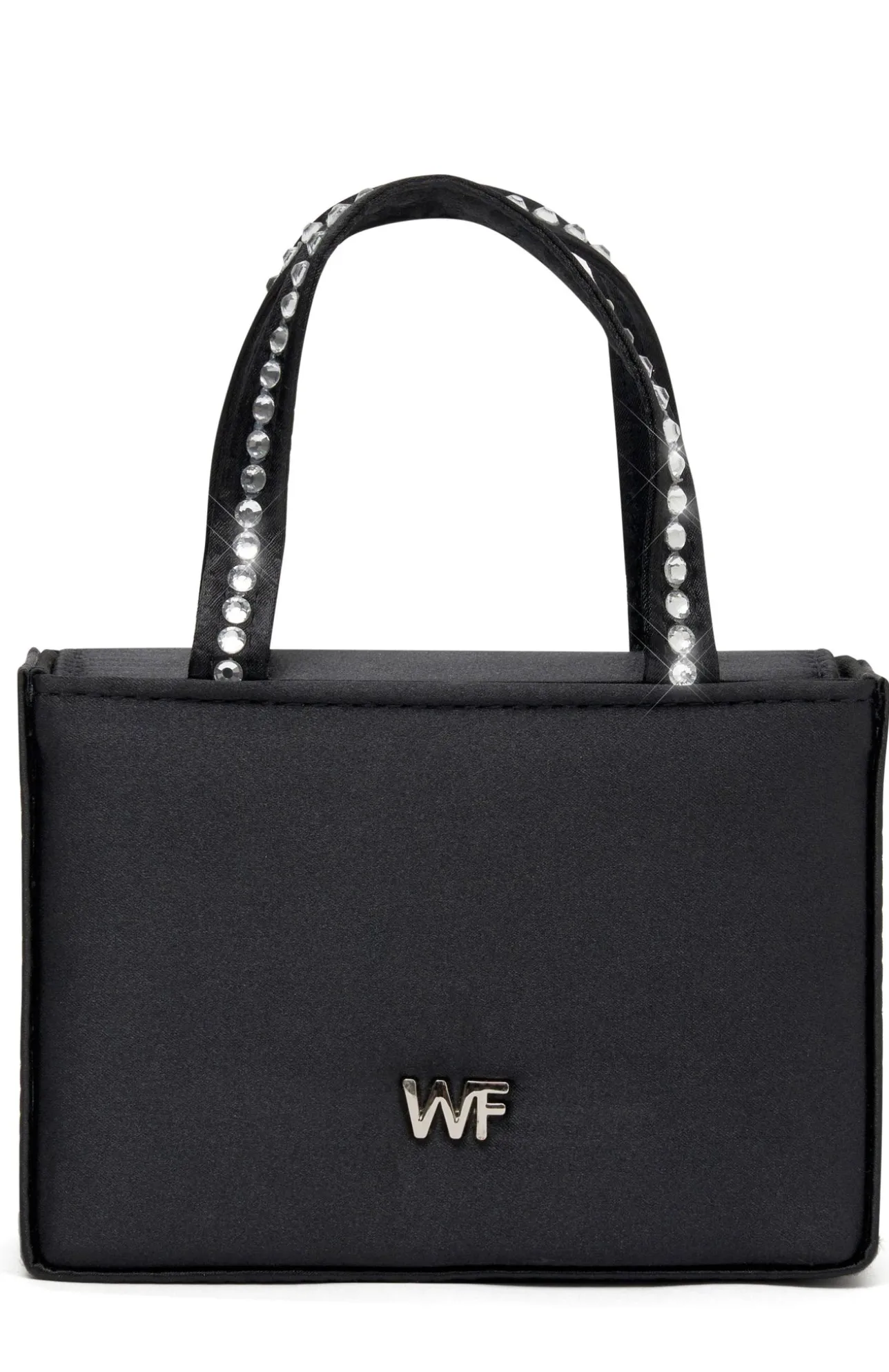 White Fox Boutique Serena Box Bag Satin black Best Sale