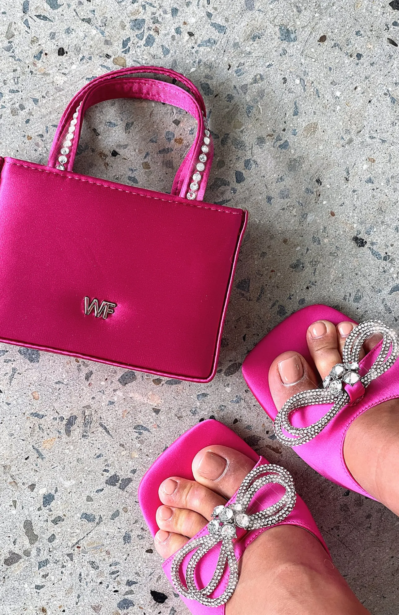 White Fox Boutique Serena Box Bag Fuchsia Satin pink Best