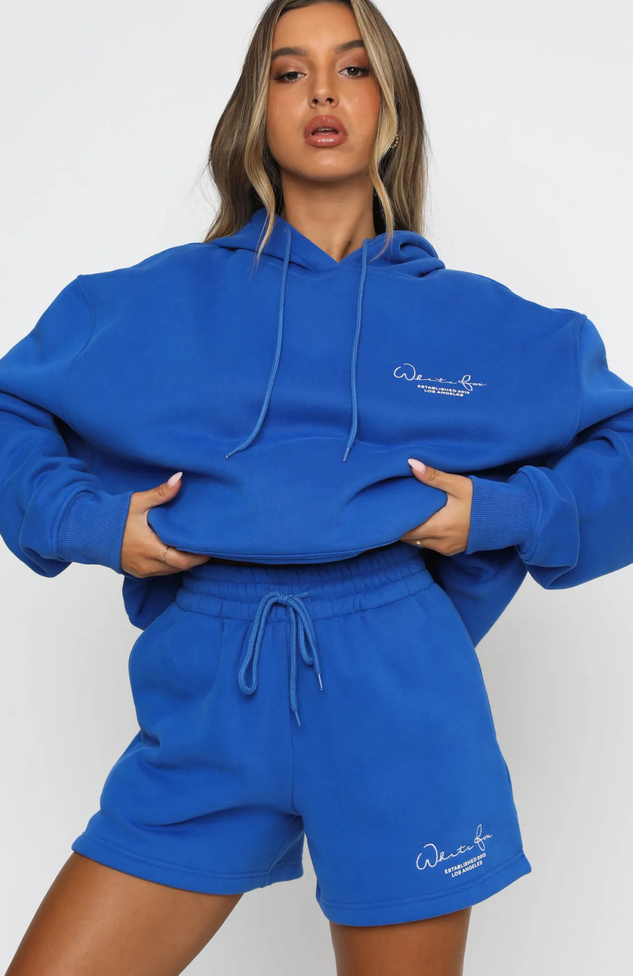 White Fox Boutique Set The Standard Hoodie Electric blue New