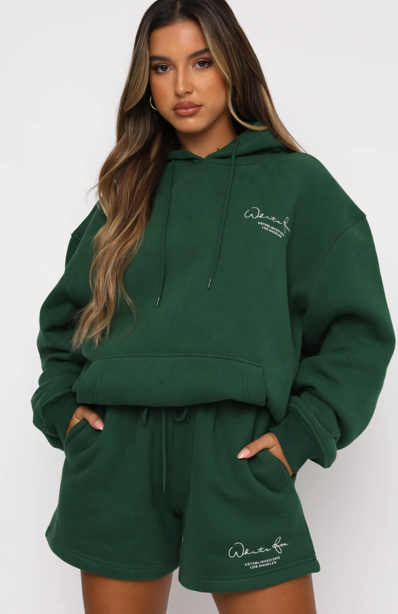 White Fox Boutique Set The Standard Hoodie Forest green Sale