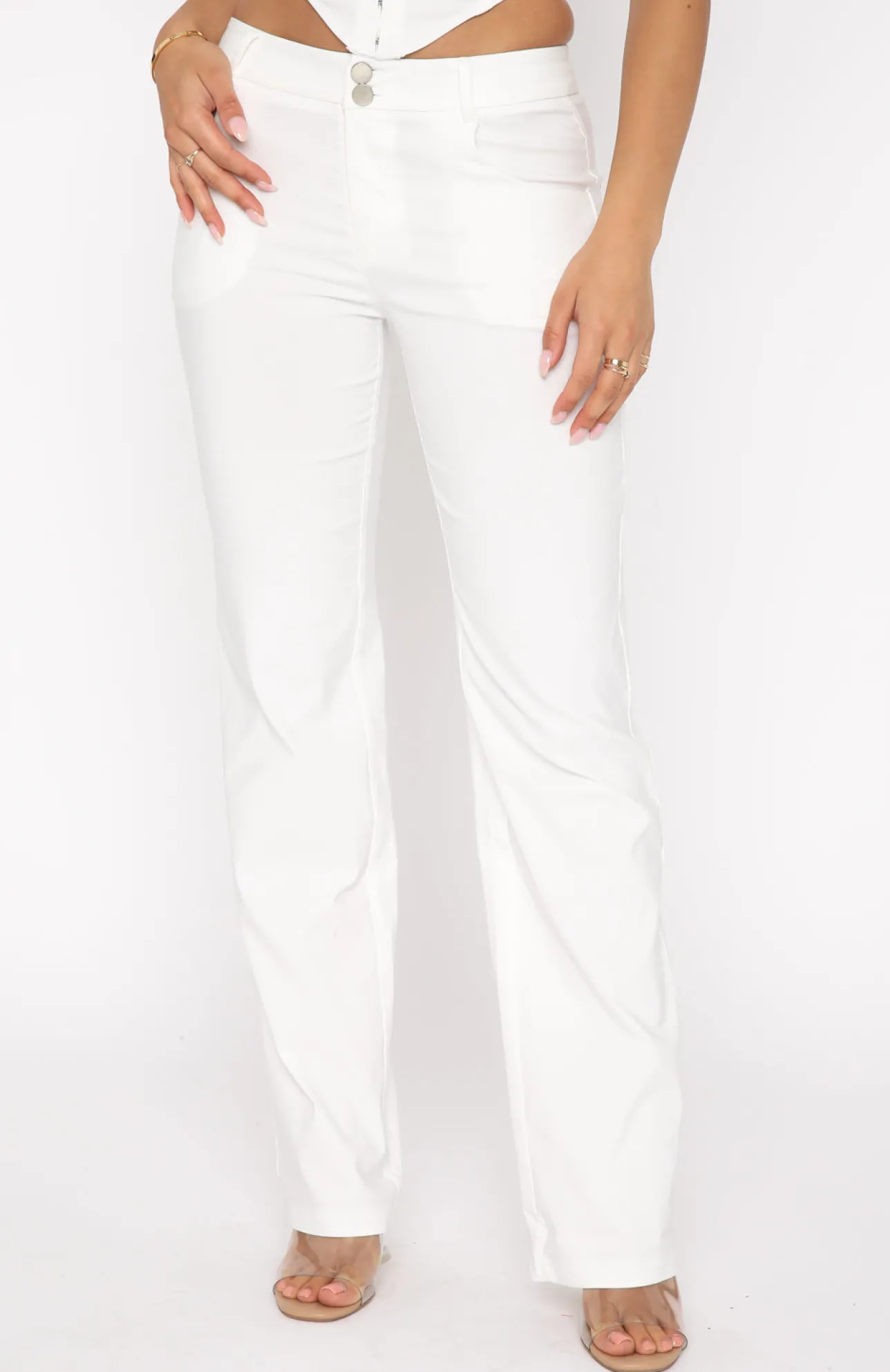White Fox Boutique Shape Of You Pants white Cheap