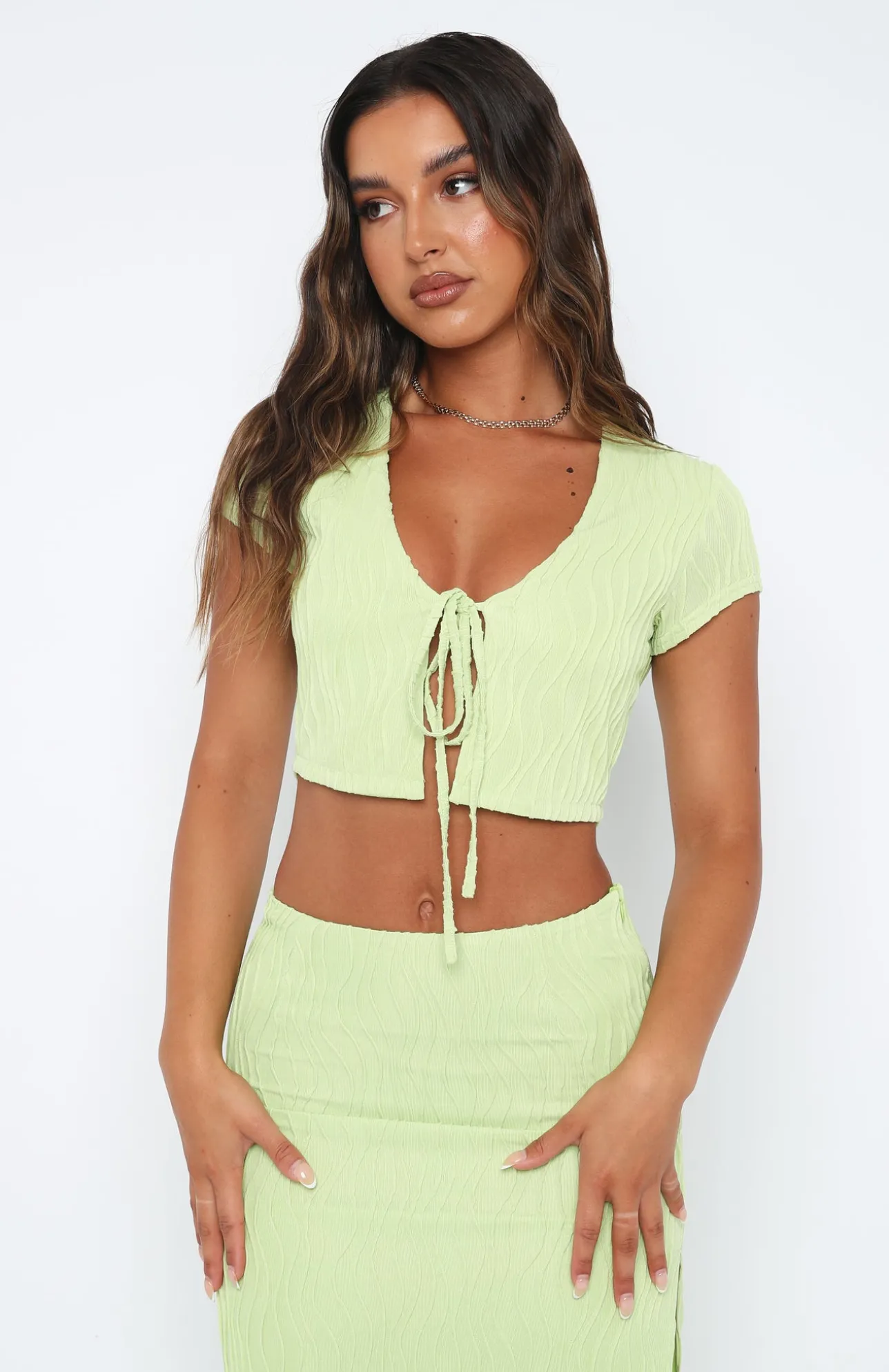 White Fox Boutique She Dreams Crop Matcha green Shop