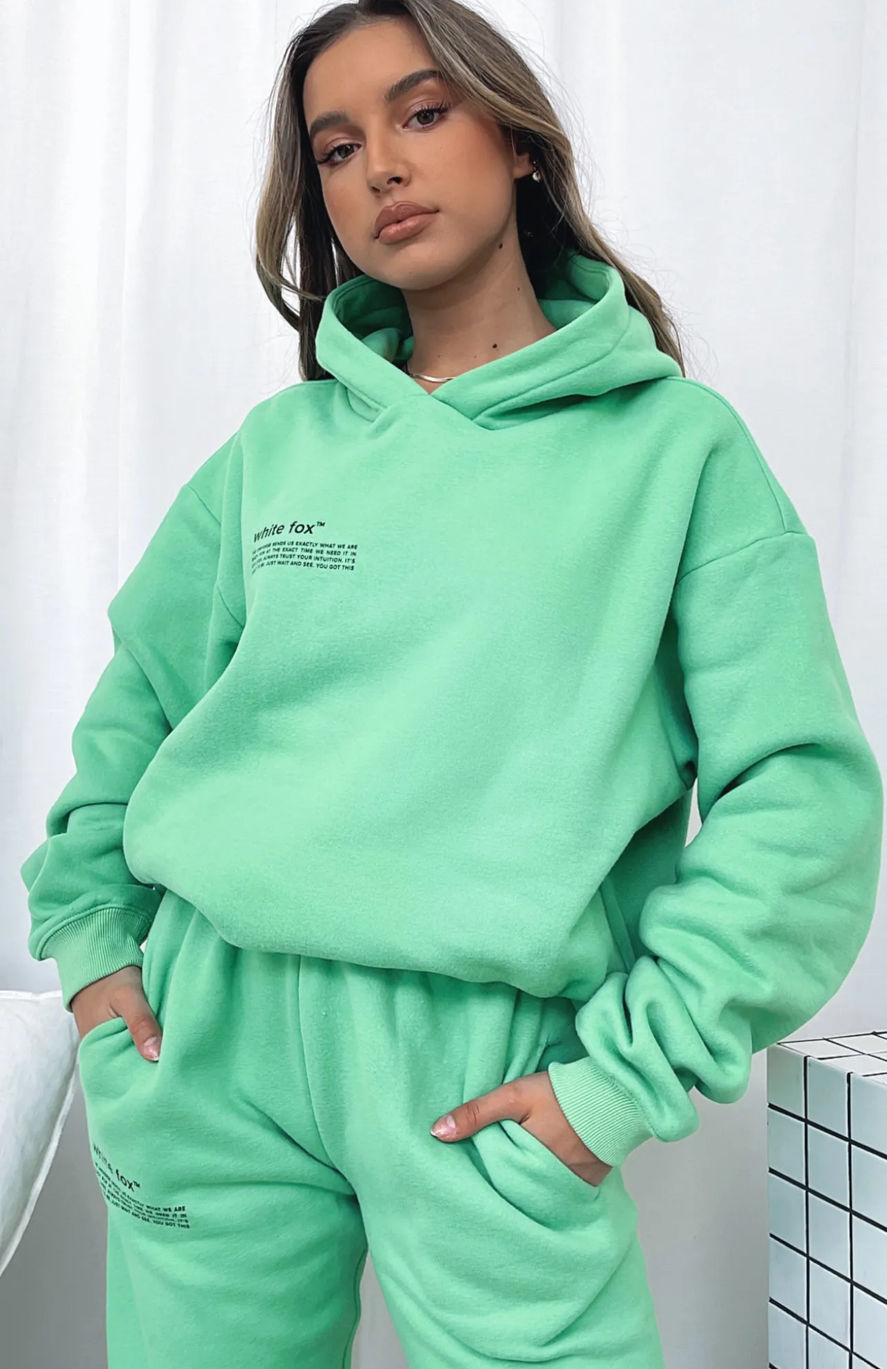 White Fox Boutique She's A Baddie Hoodie Jolly green Online