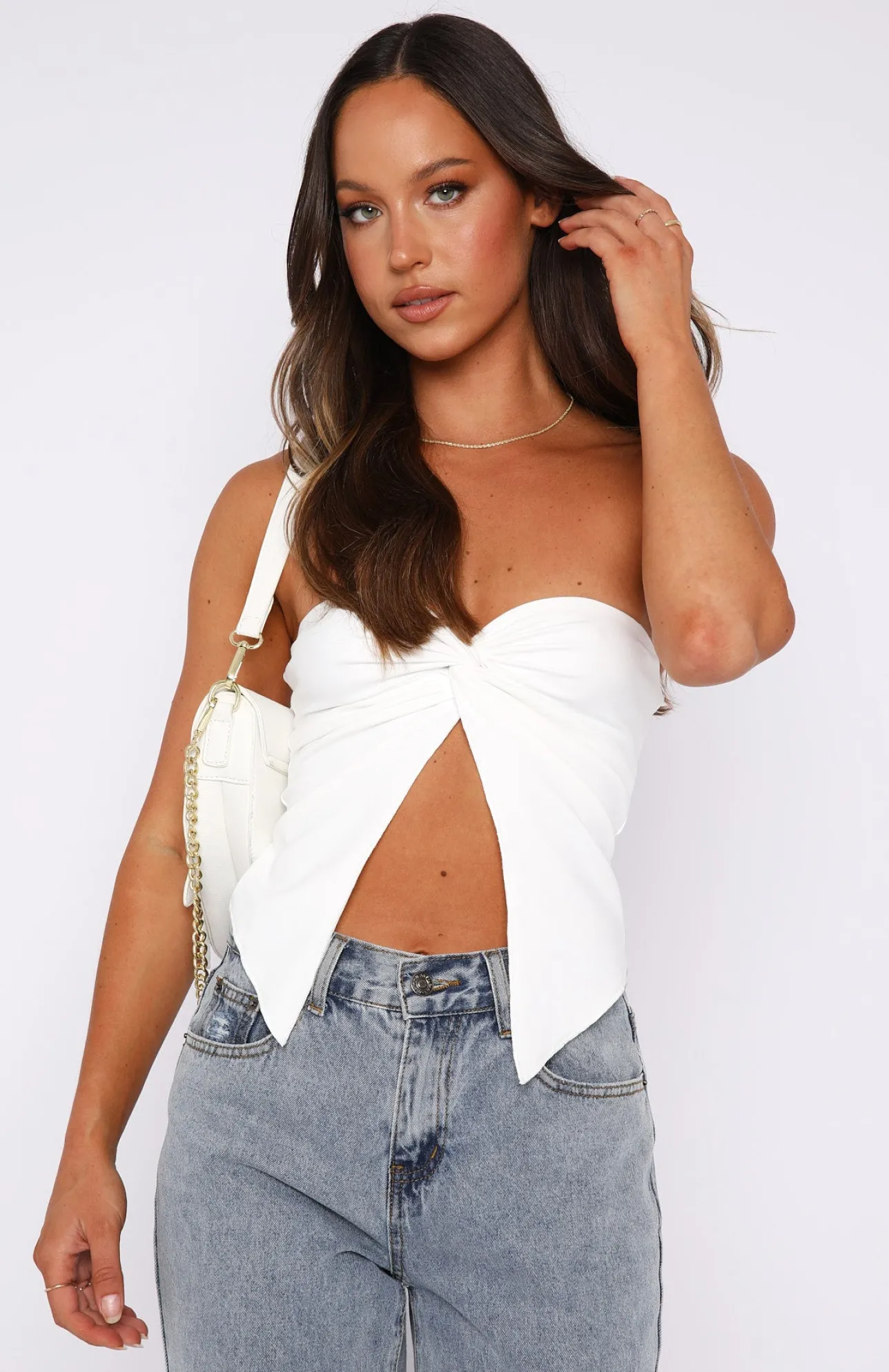 White Fox Boutique She's A Day Dreamer Crop white Flash Sale