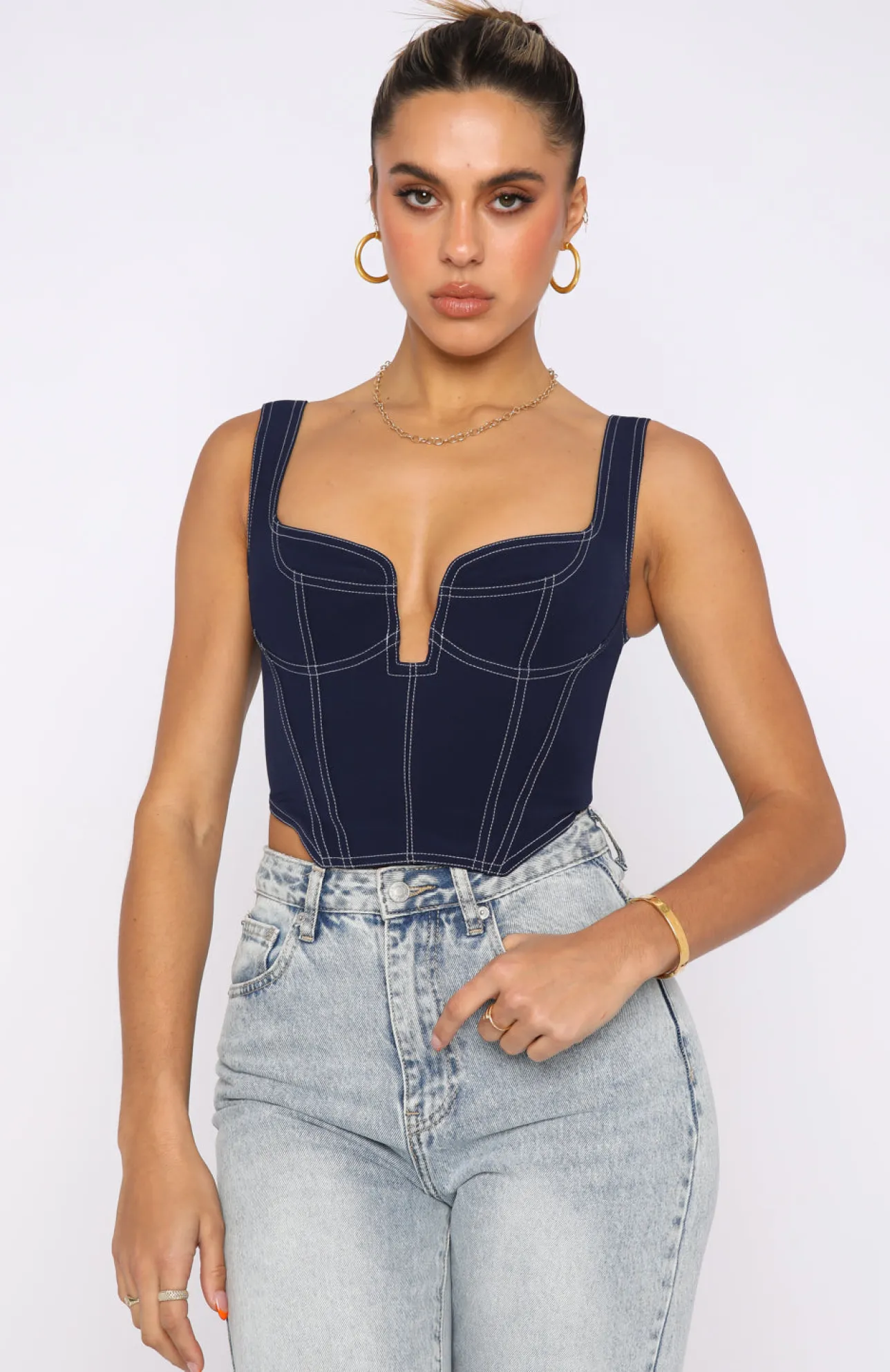 White Fox Boutique She's The One Bustier Navy blue Cheap