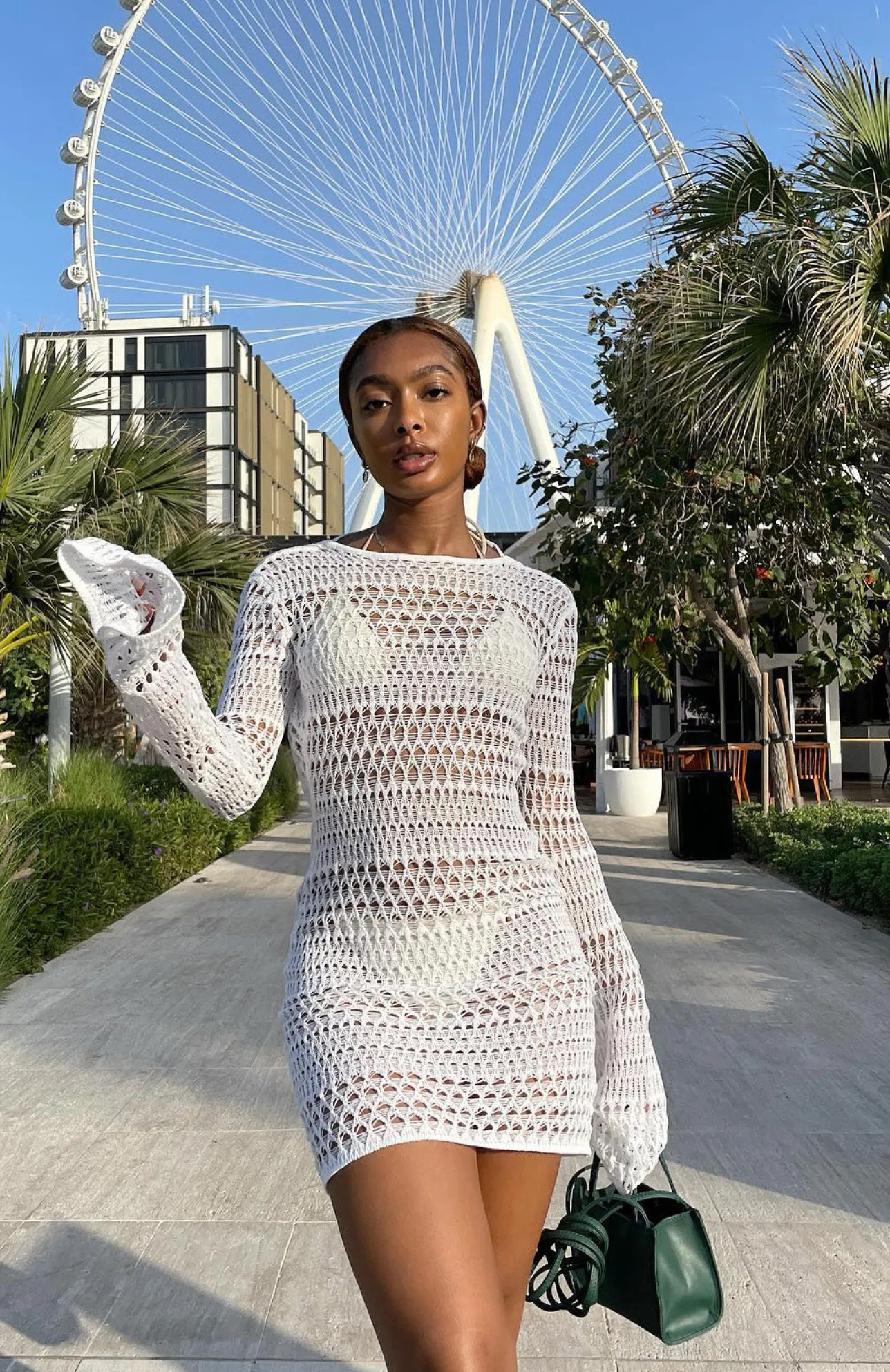 White Fox Boutique Shine On Long Sleeve Mini Dress white Shop
