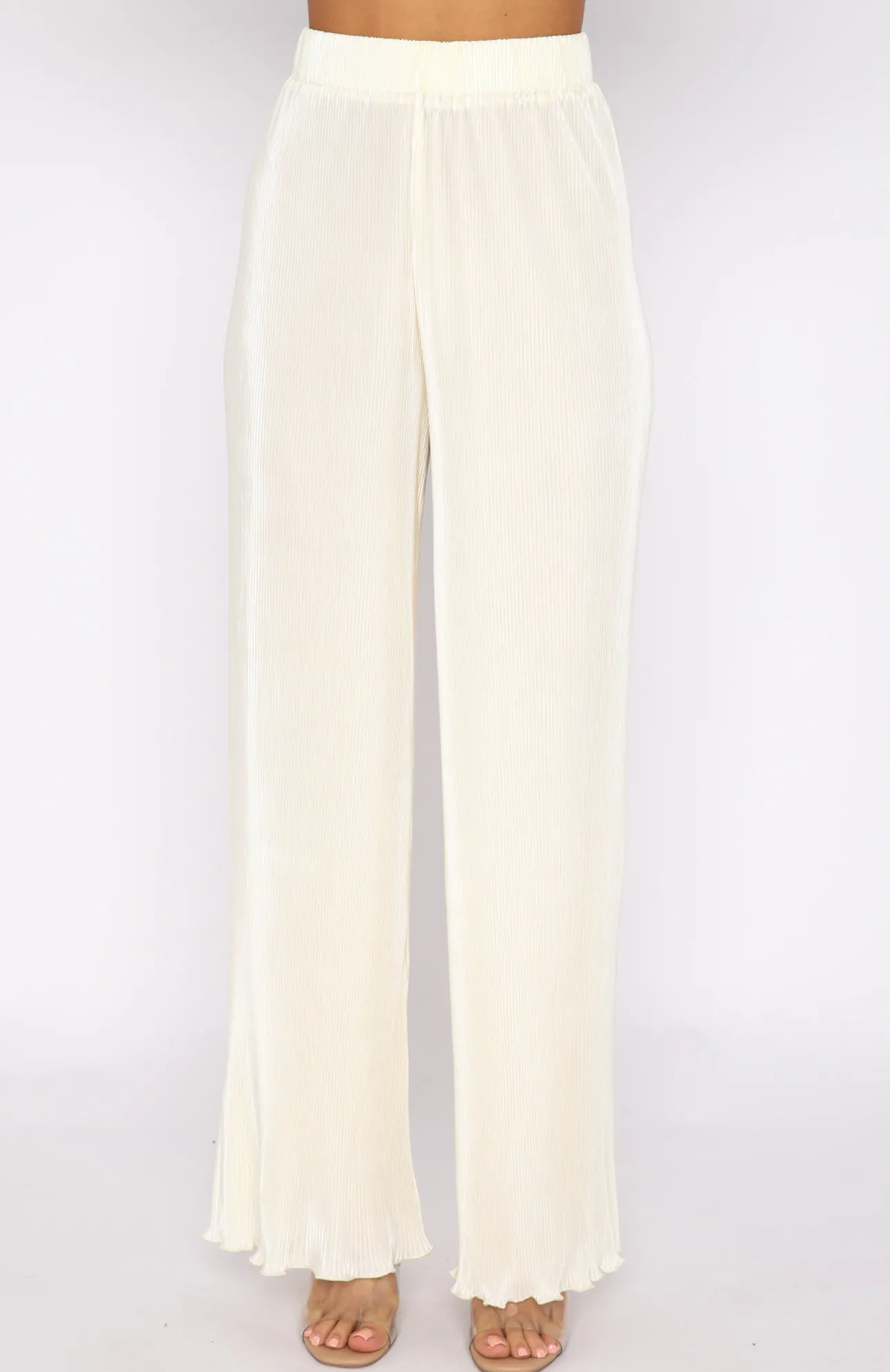 White Fox Boutique Sincerely Yours Pants Cream white Cheap