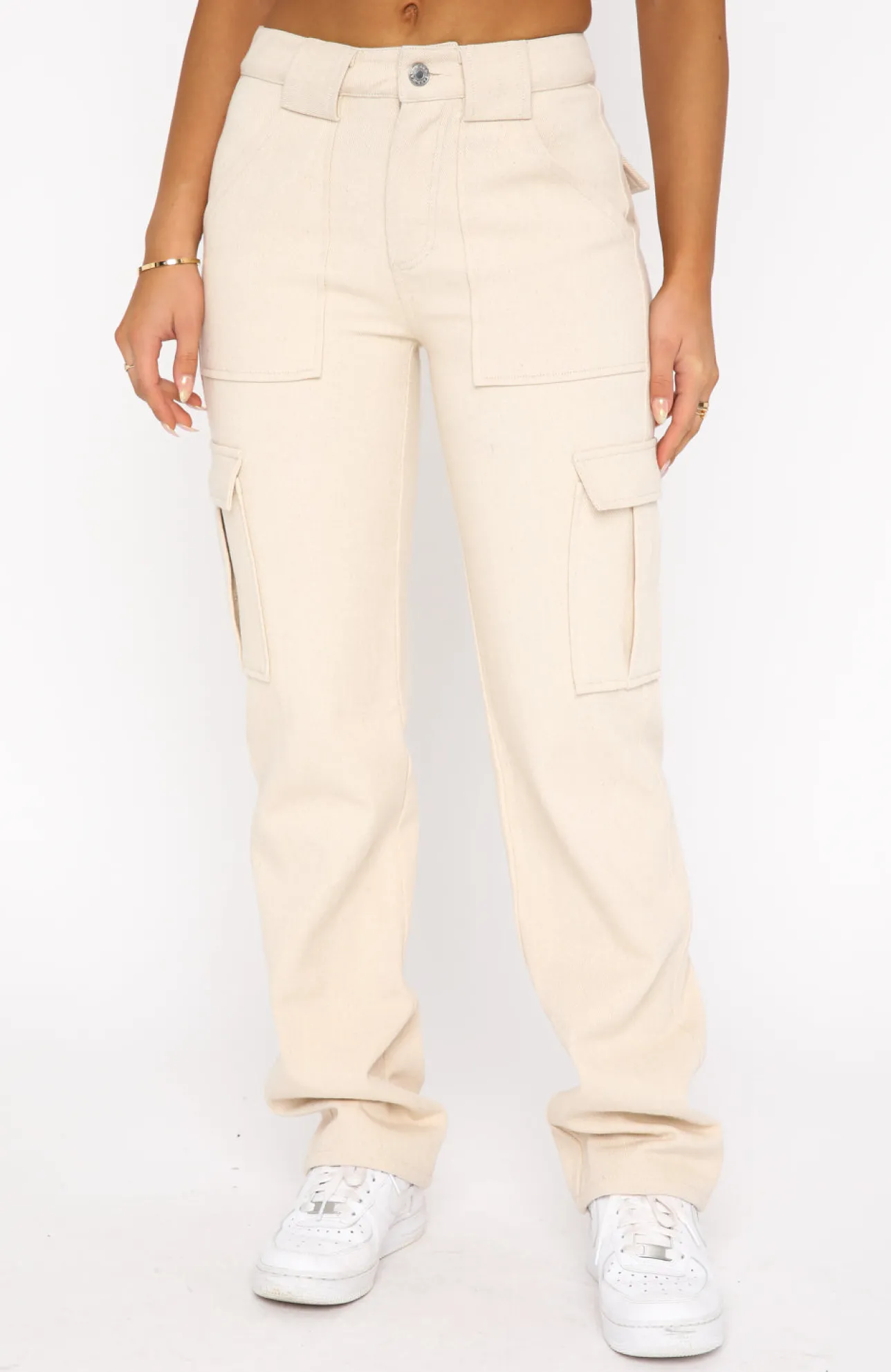 White Fox Boutique Someone To You Cargo Pants Cream white New