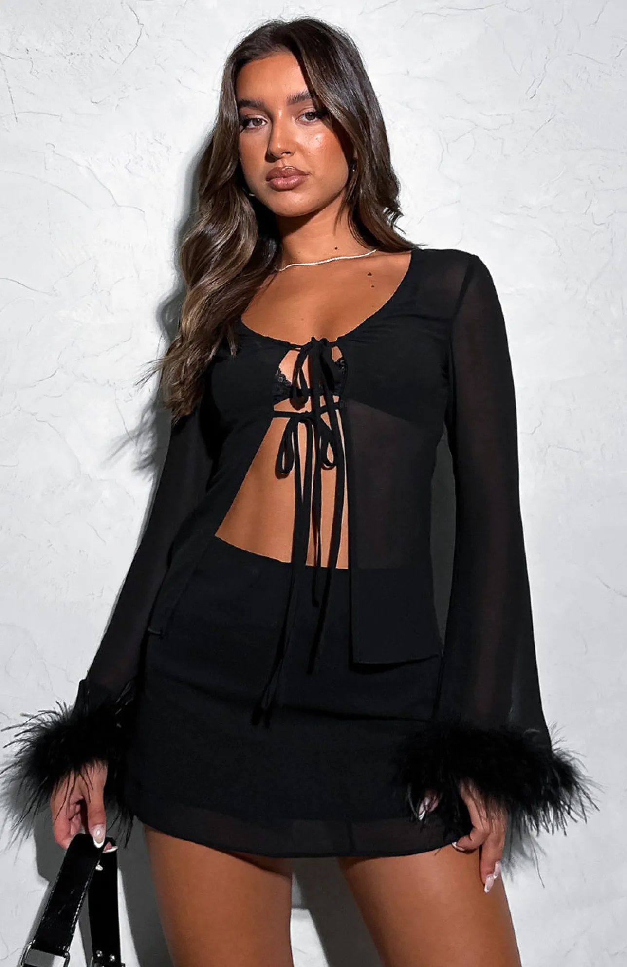 White Fox Boutique Spice It Up Long Sleeve Top black New