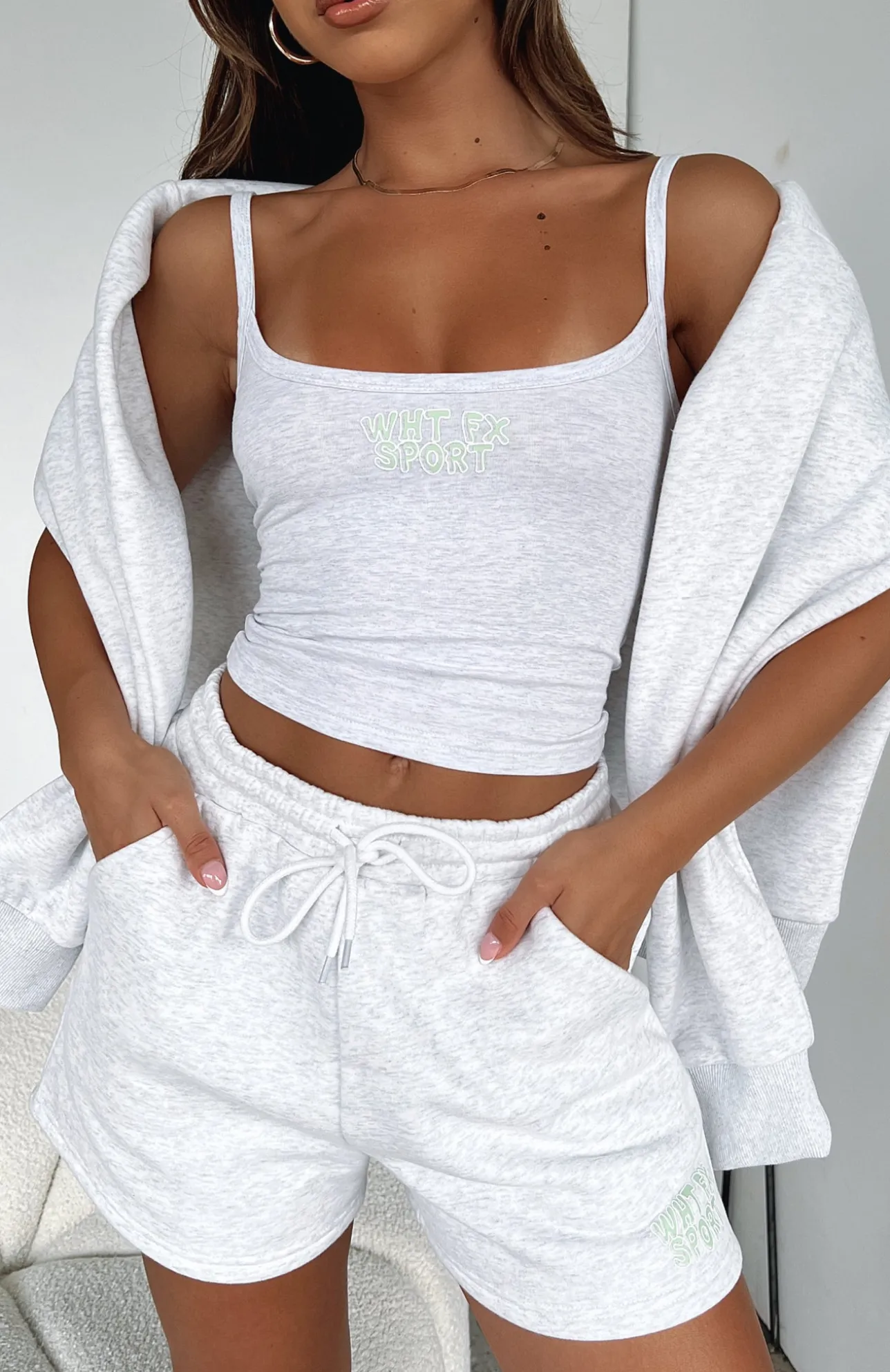 White Fox Boutique Sport Series Lounge Shorts Marle grey Best