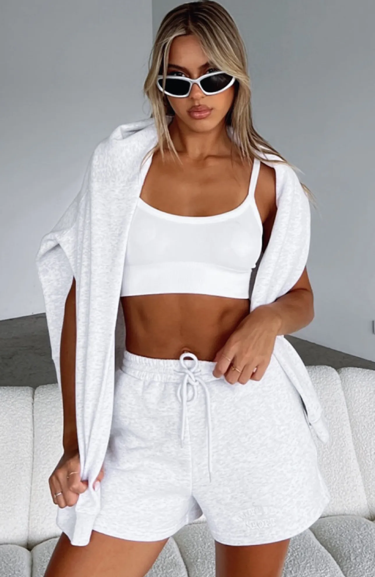 White Fox Boutique Sports Edition Lounge Shorts Marle grey Best Sale