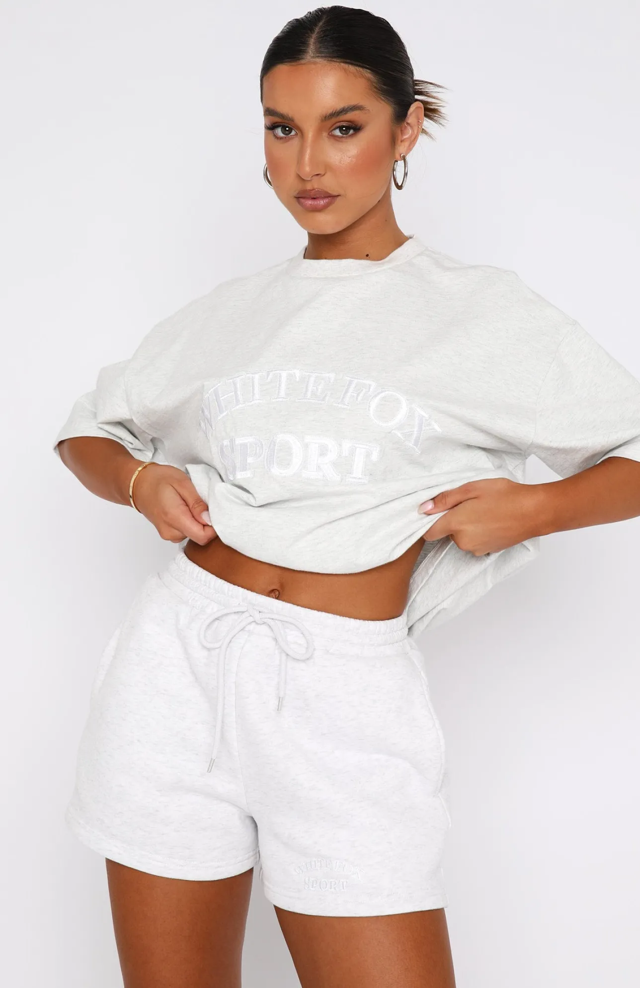 White Fox Boutique Sports Edition Lounge Shorts Marle grey Best Sale