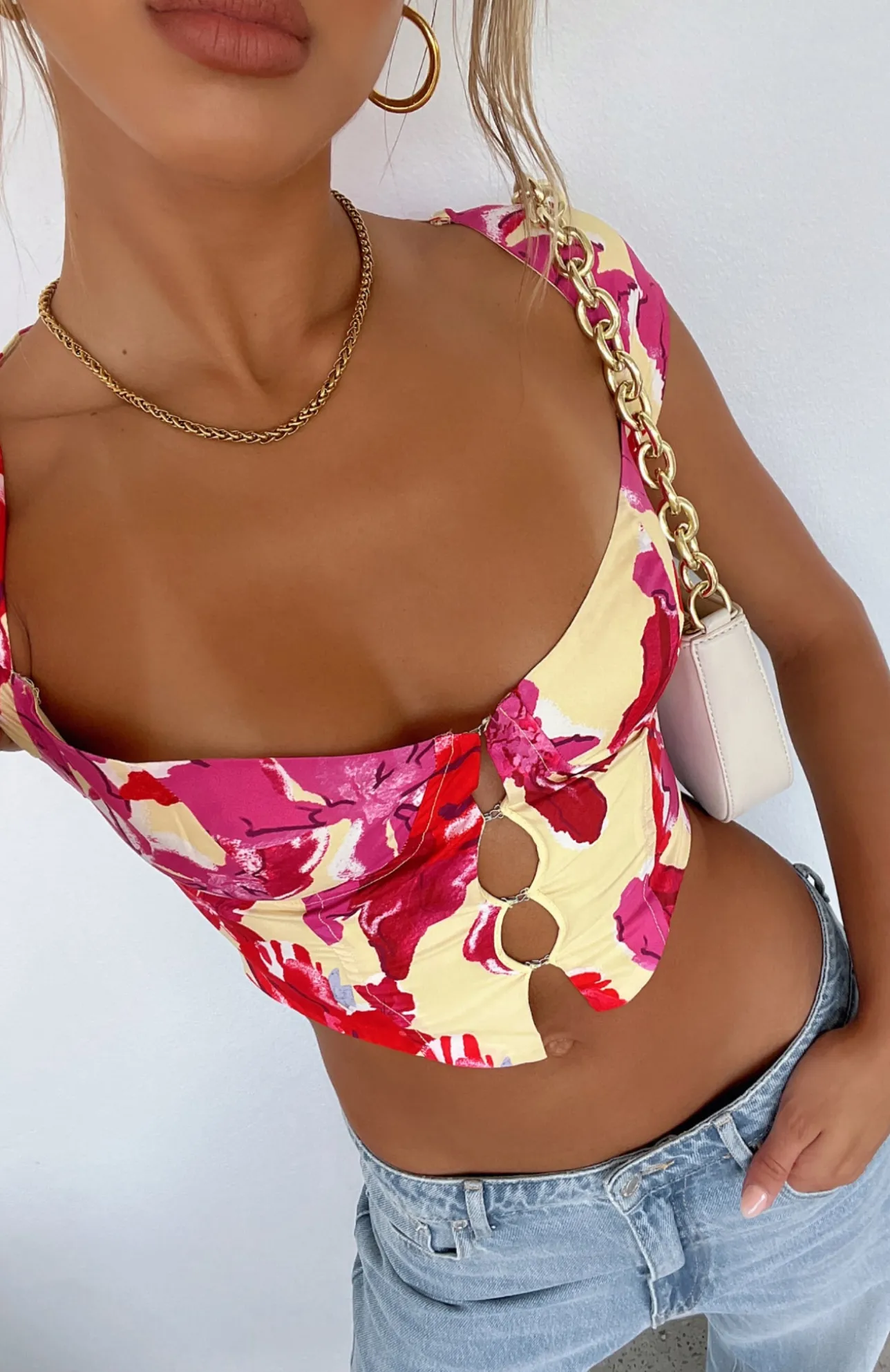 White Fox Boutique Spring Fling Bustier Lemon Wildflower multi Best