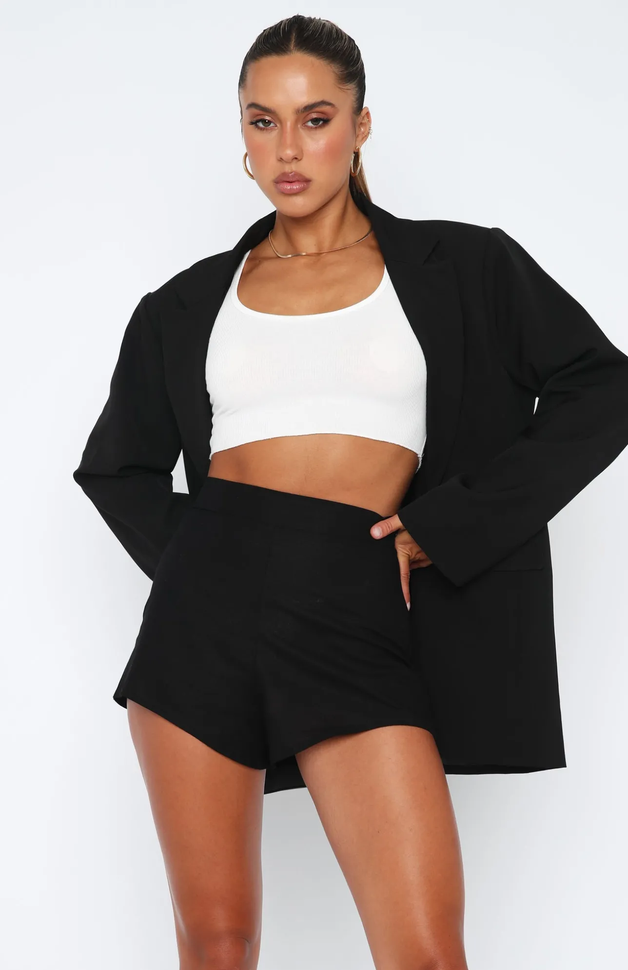White Fox Boutique Stay A While Shorts black Shop