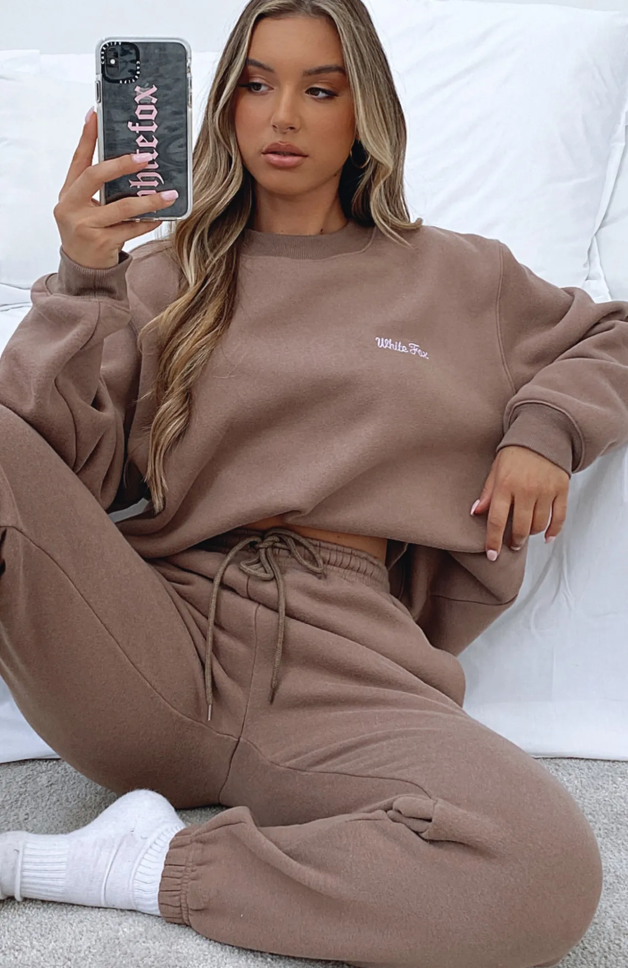 White Fox Boutique Steal Your Heart Oversized Sweater Mocha brown Shop