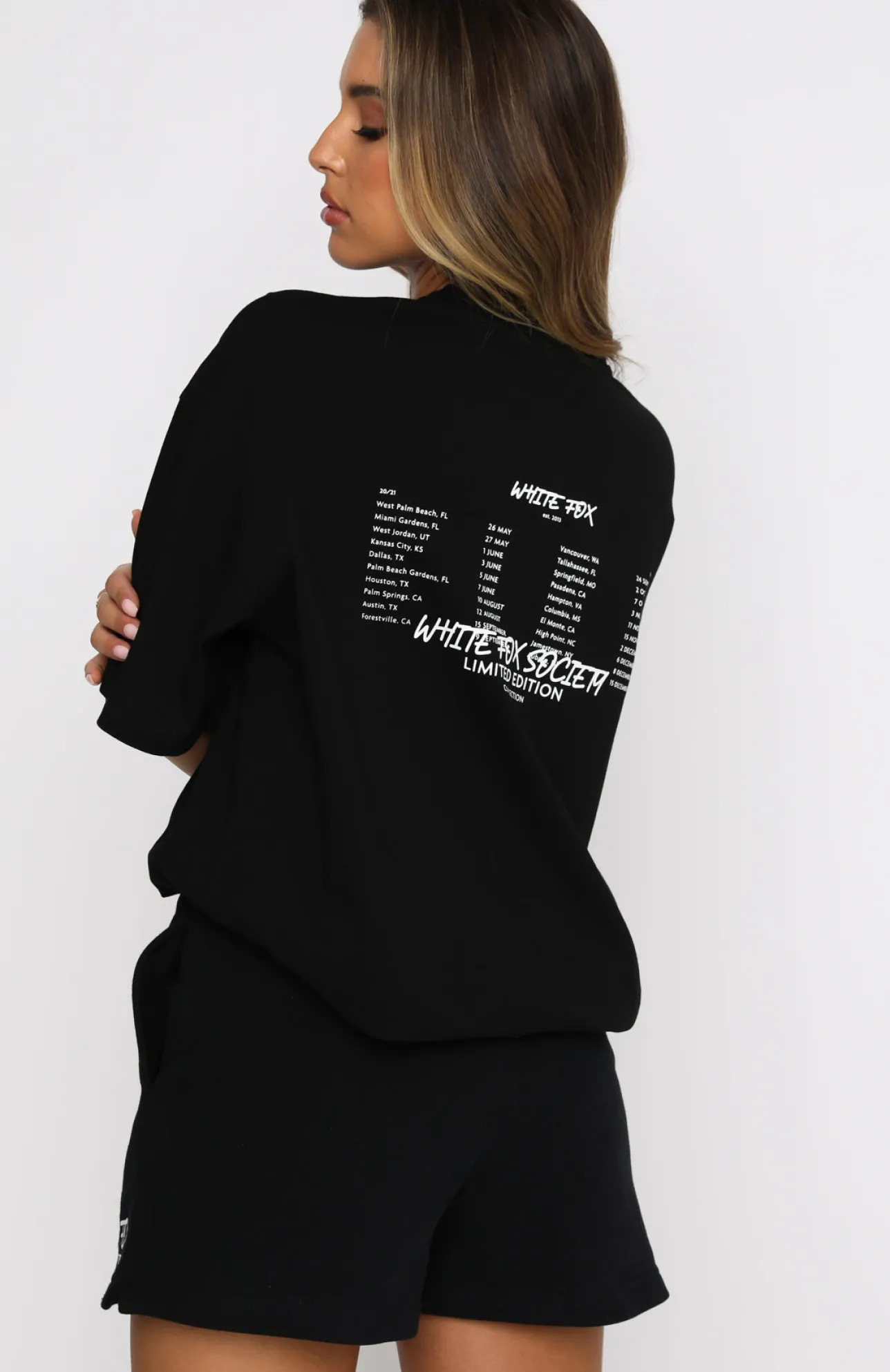 White Fox Boutique Step Back Oversized Tee black Flash Sale
