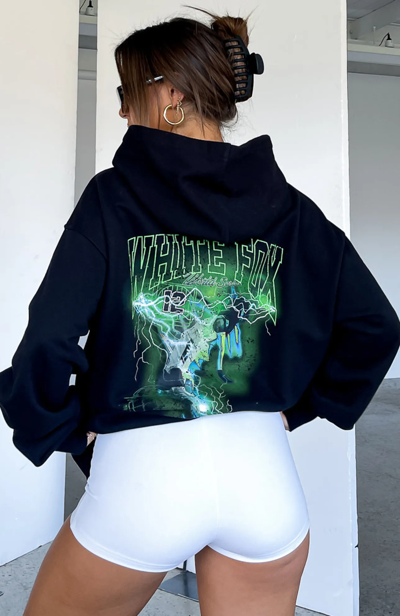 White Fox Boutique Step It Up Hoodie black Store