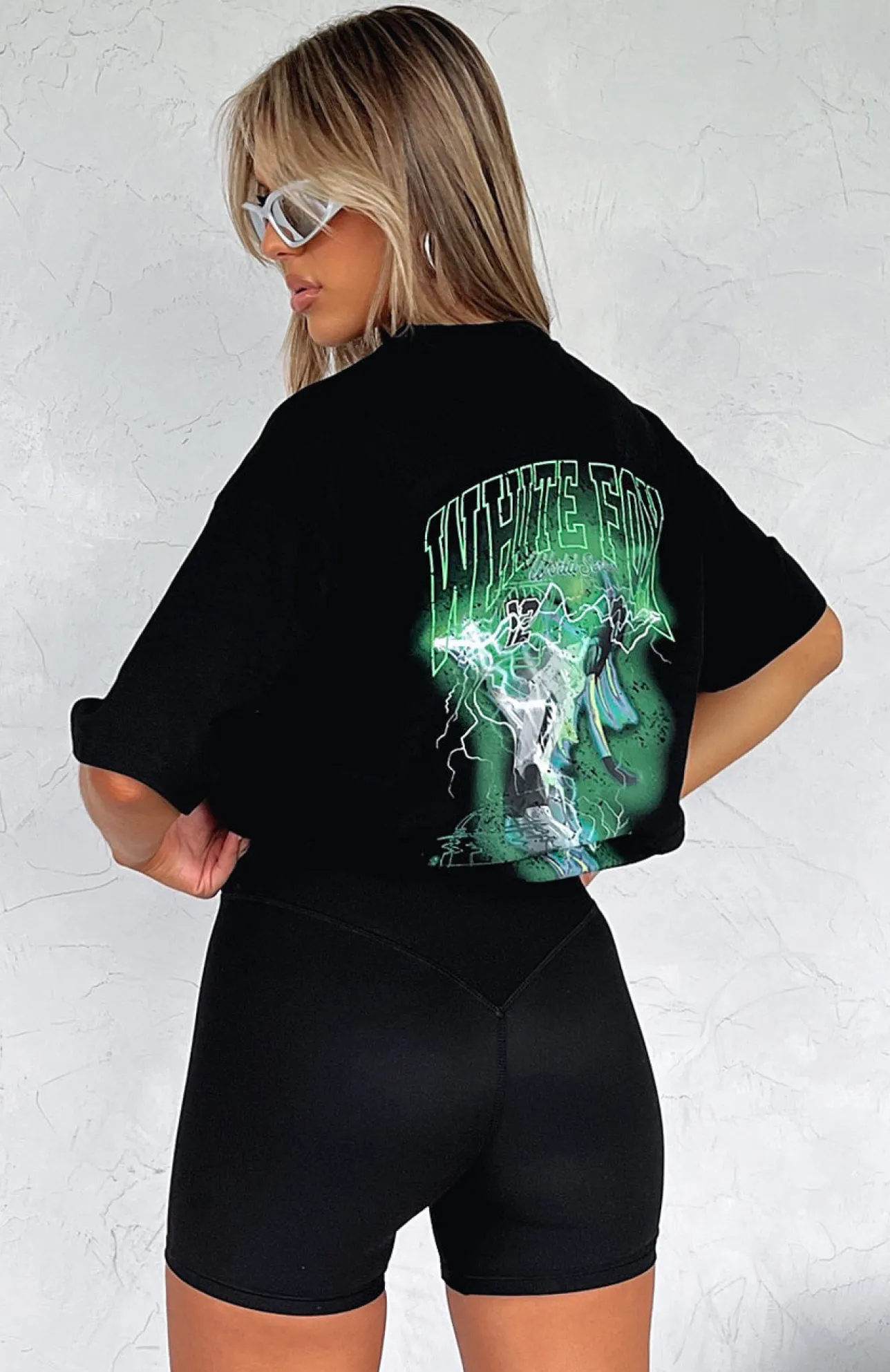 White Fox Boutique Step It Up Oversized Tee black Best
