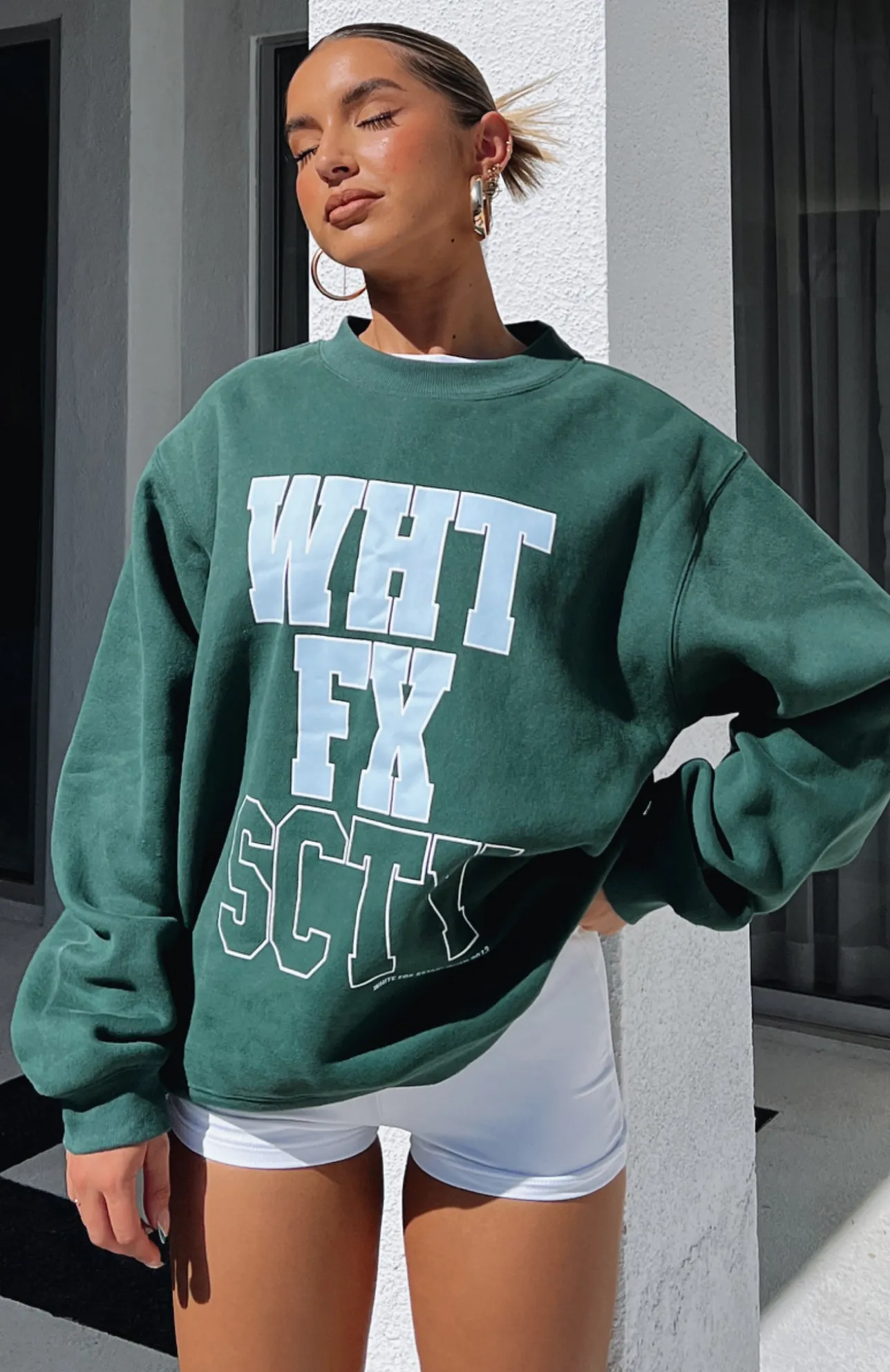 White Fox Boutique Strong Style Sweater Forest green Online