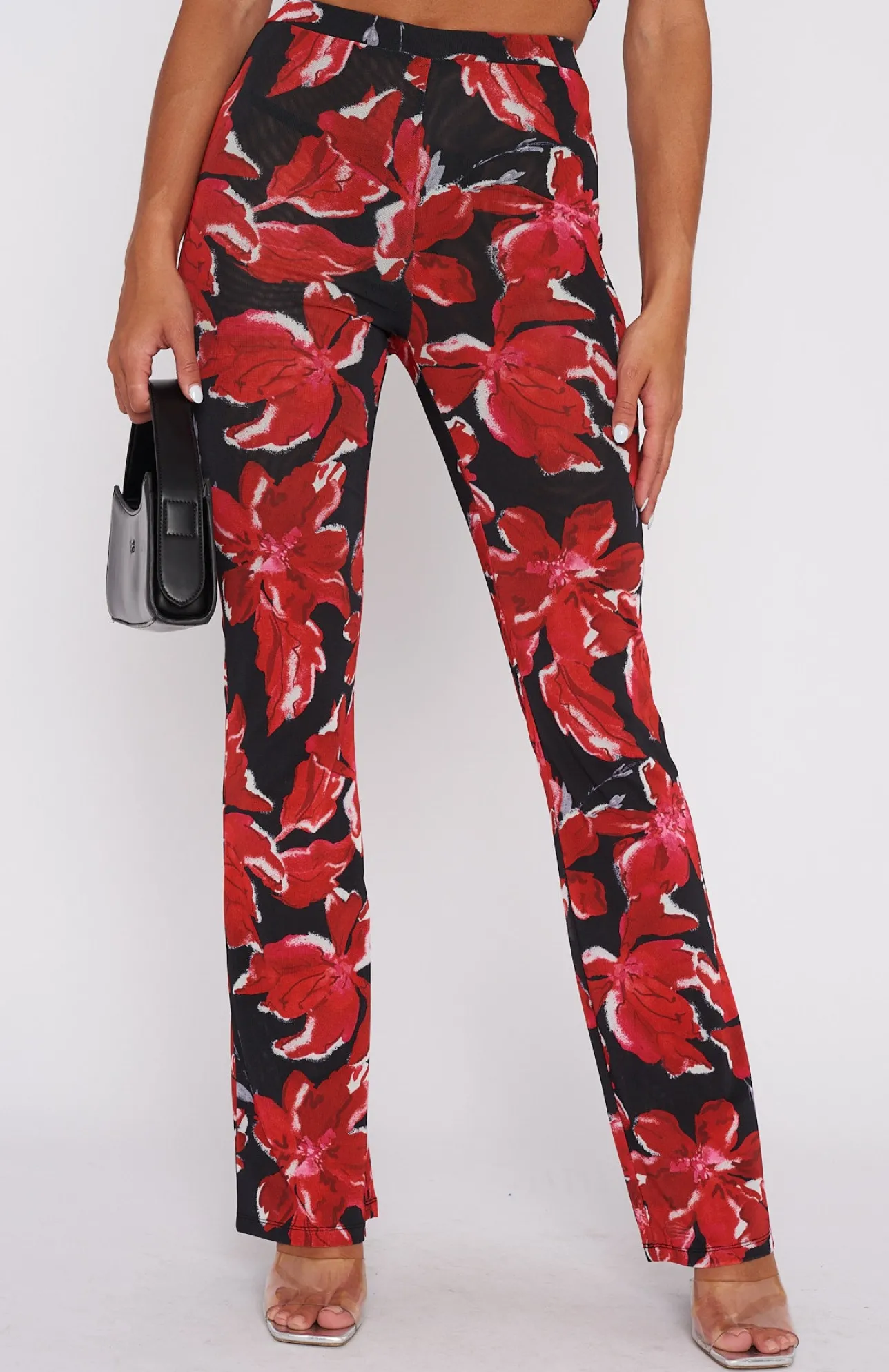 White Fox Boutique Summer In The City Pants Wildflower black Clearance