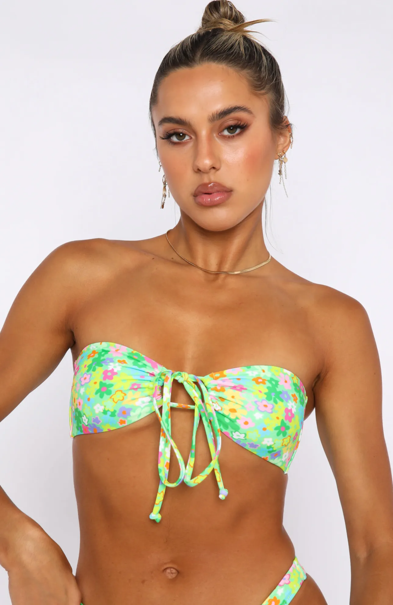 White Fox Boutique Summer Sea Bikini Top Lime Fleur green Cheap