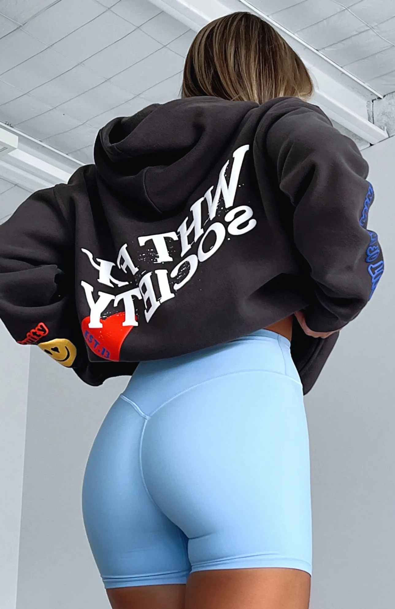 White Fox Boutique System Overload Oversized Hoodie Charcoal grey Store